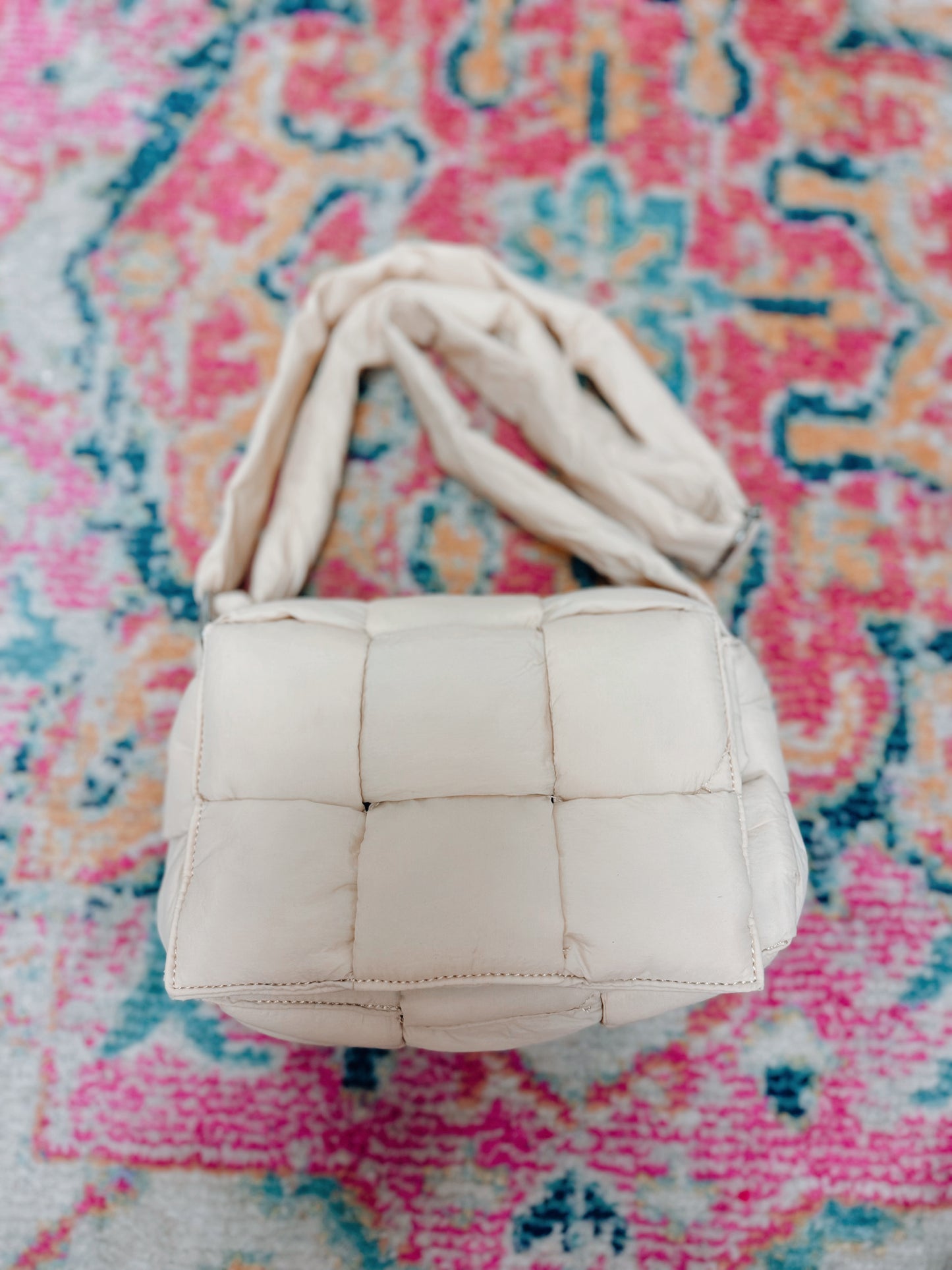 Puffer Luxe Crossbody - Beige