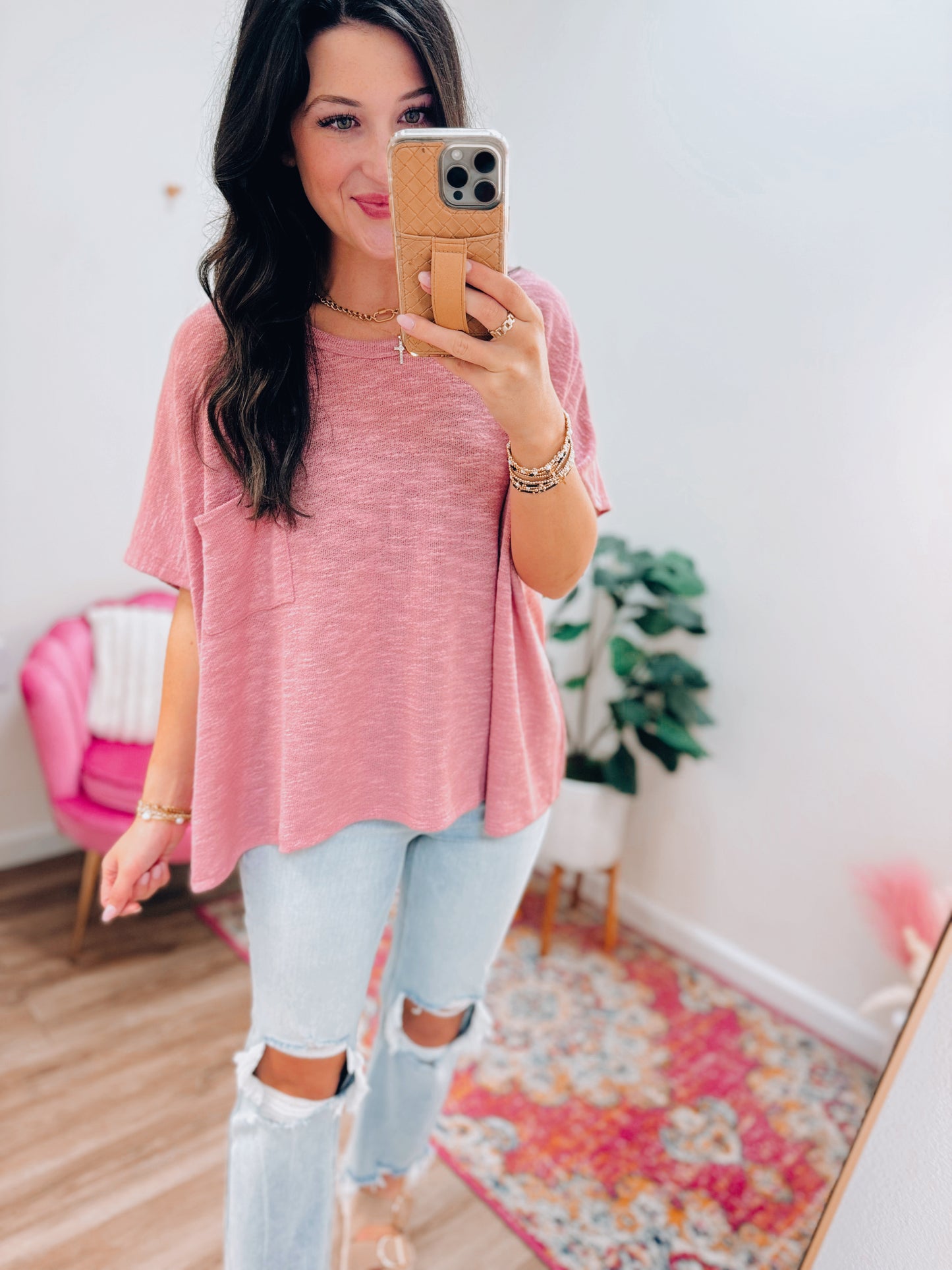 Arlo Knit Top - Rose