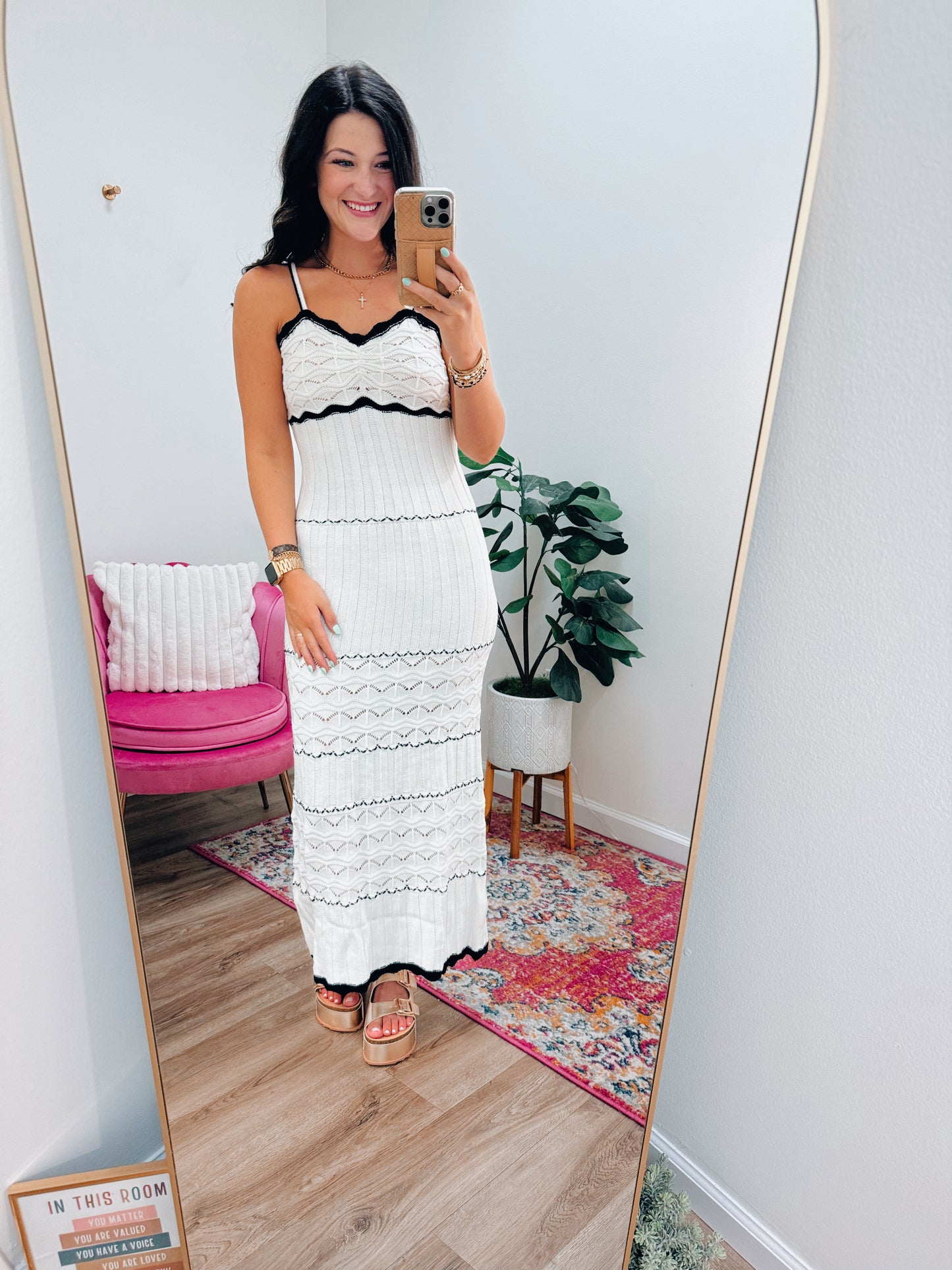 Selah Crochet Knit Midi Dress