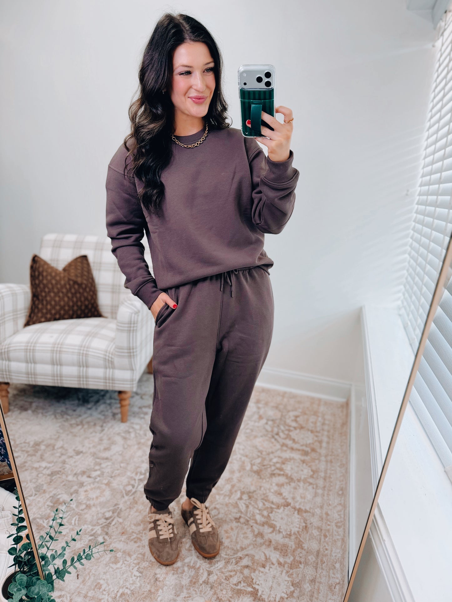 Classic Fit Jogger Lounge Set - Brown