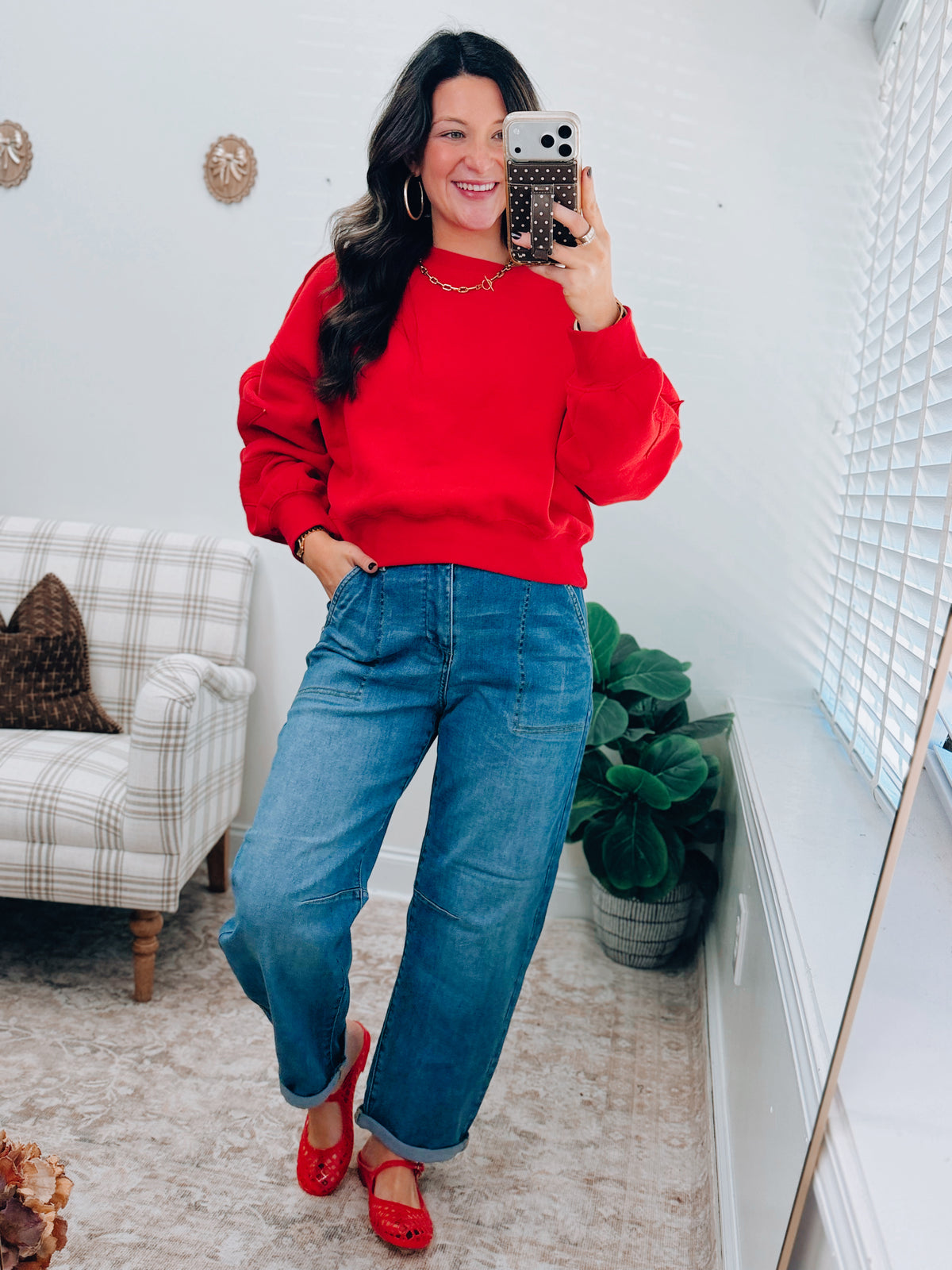 Red Star Patch Crewneck Sweatshirt