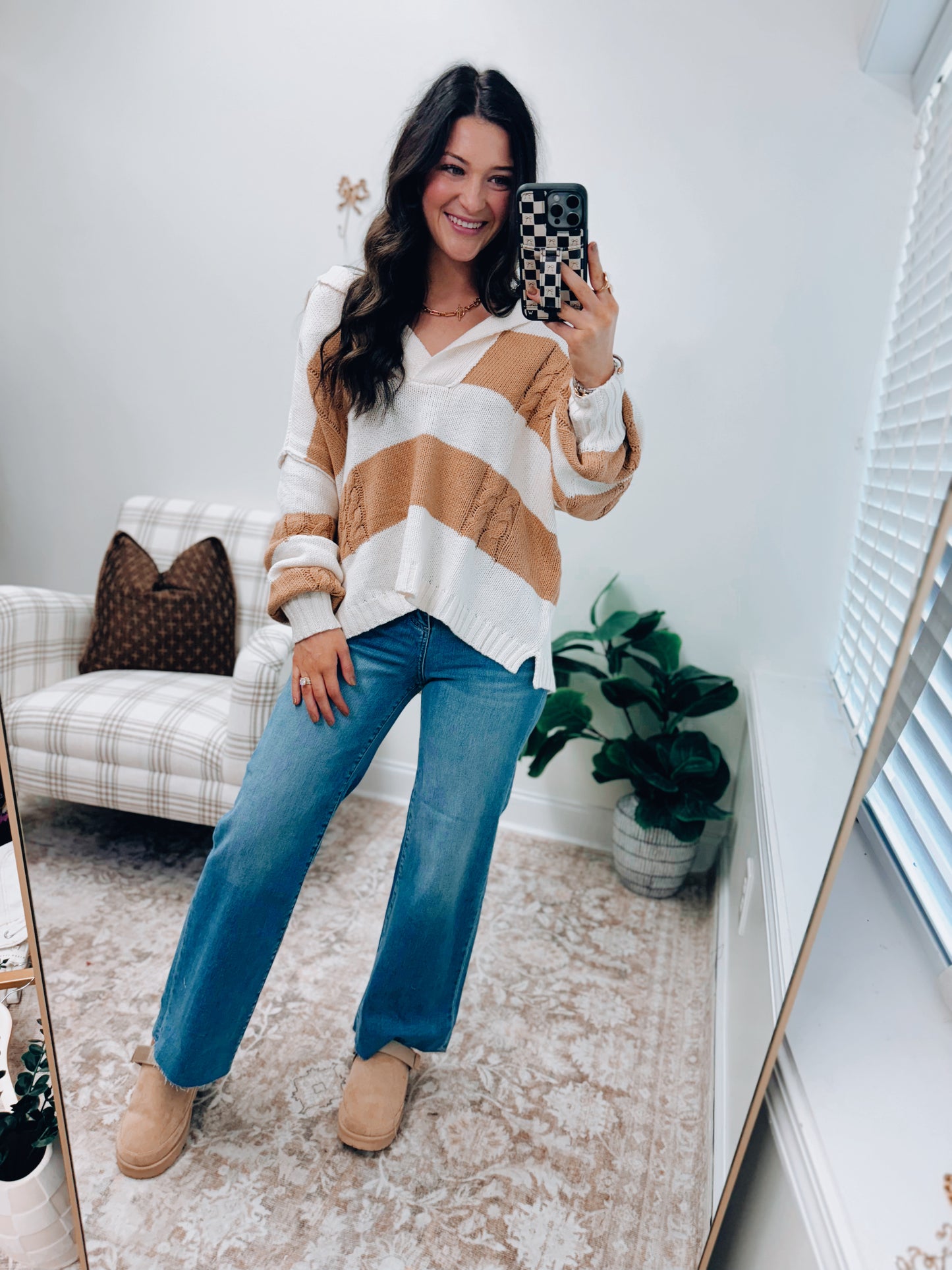 Chunky Knit Striped Sweater Pullover