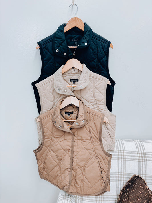 DOORBUSTER Snap Button Puffer Vest - Khaki