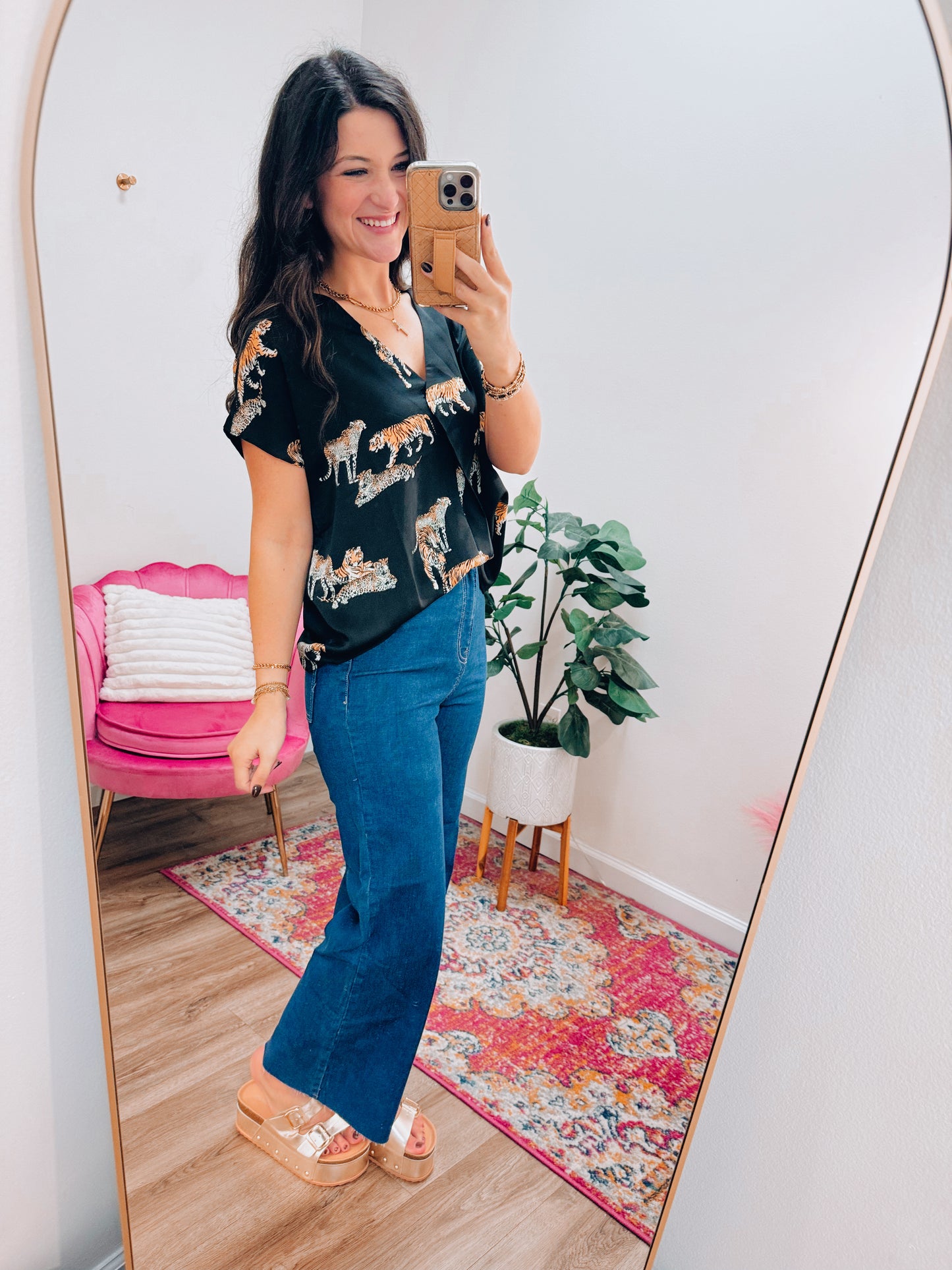 In The Wild Leopards Satin Top