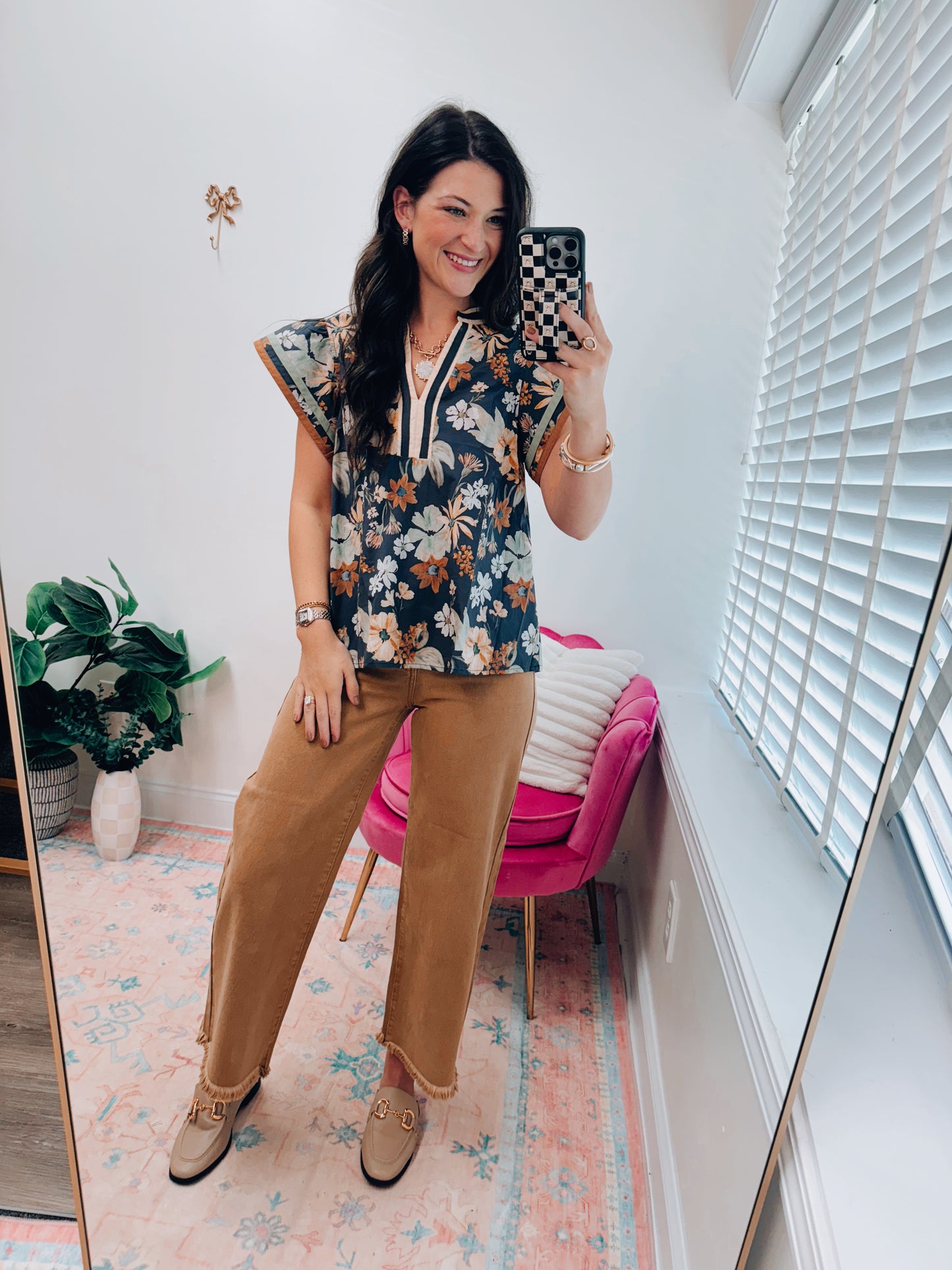 Falling Florals Ruffle Top