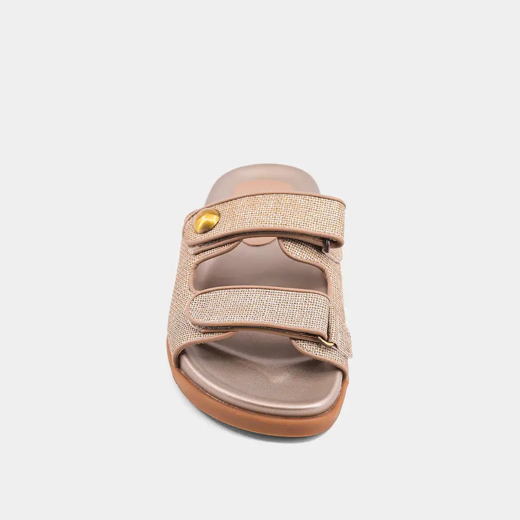 Blair Gold Double Strap Sandals