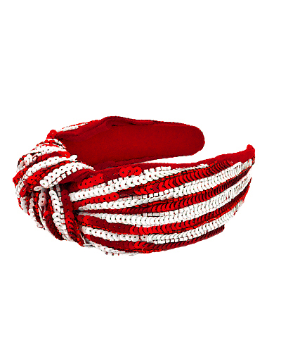 Red & White Sequin Headband