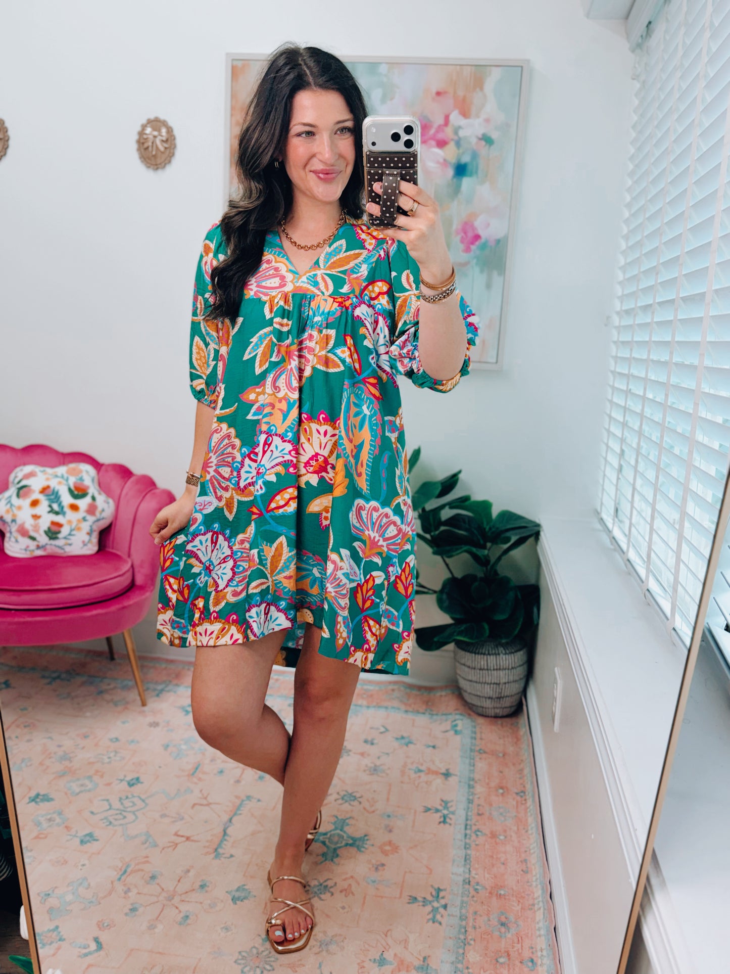 CURVY Paradise Emerald Mix Mini Dress