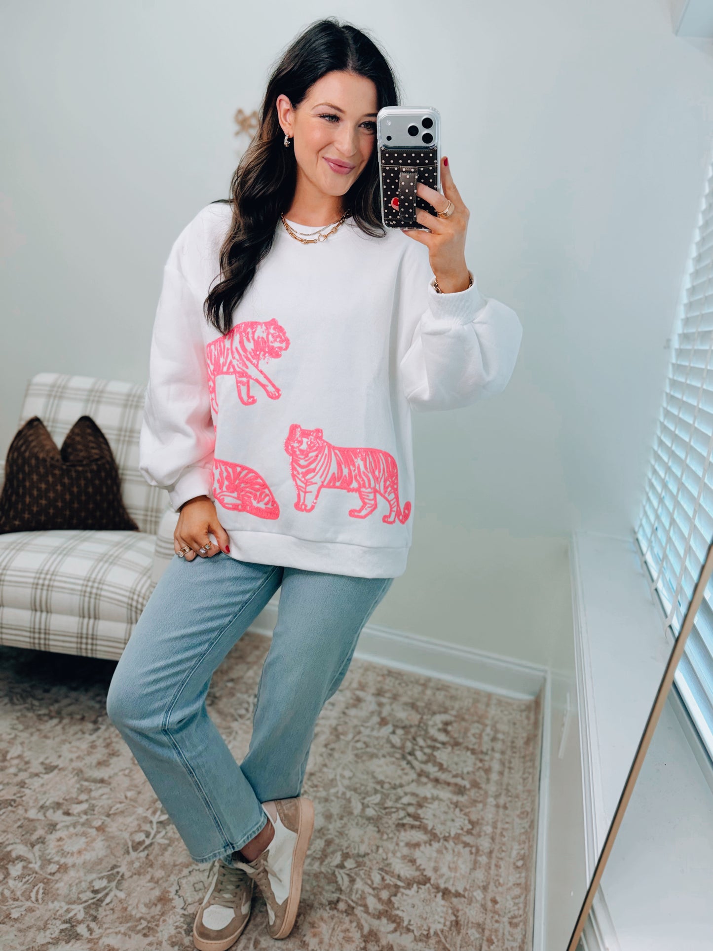 Blake Sequin Tiger Crewneck
