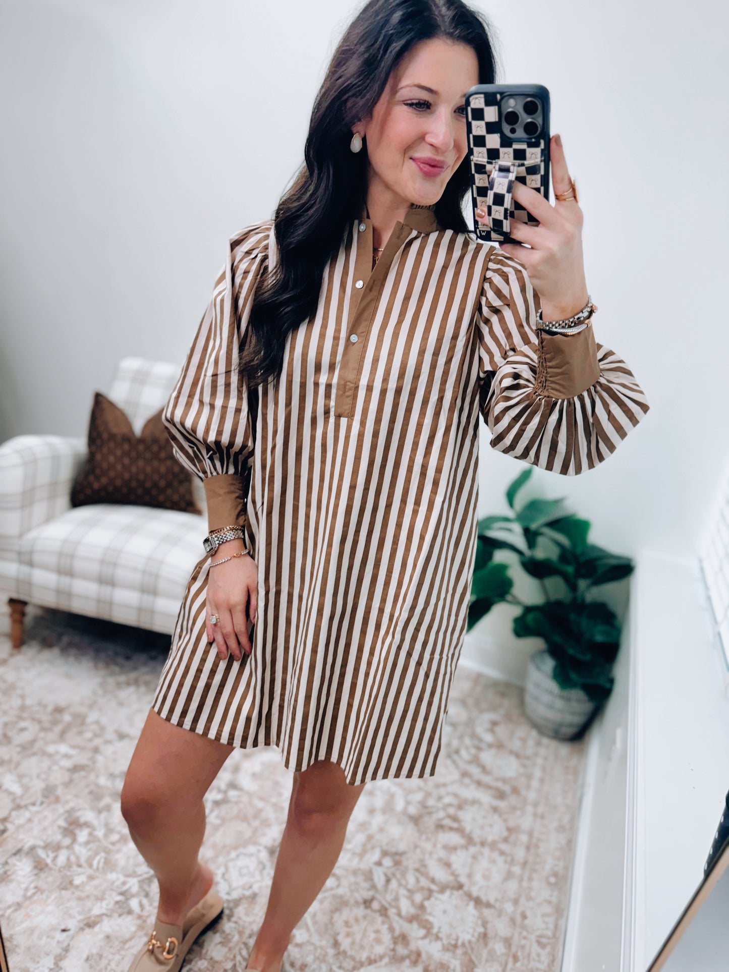 Tate Striped Ruffle Mini Dress