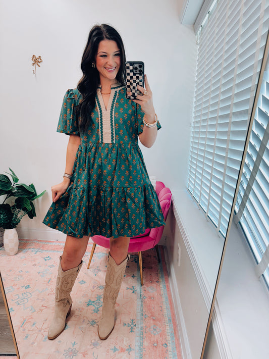 Moonlit Floral Mini Dress
