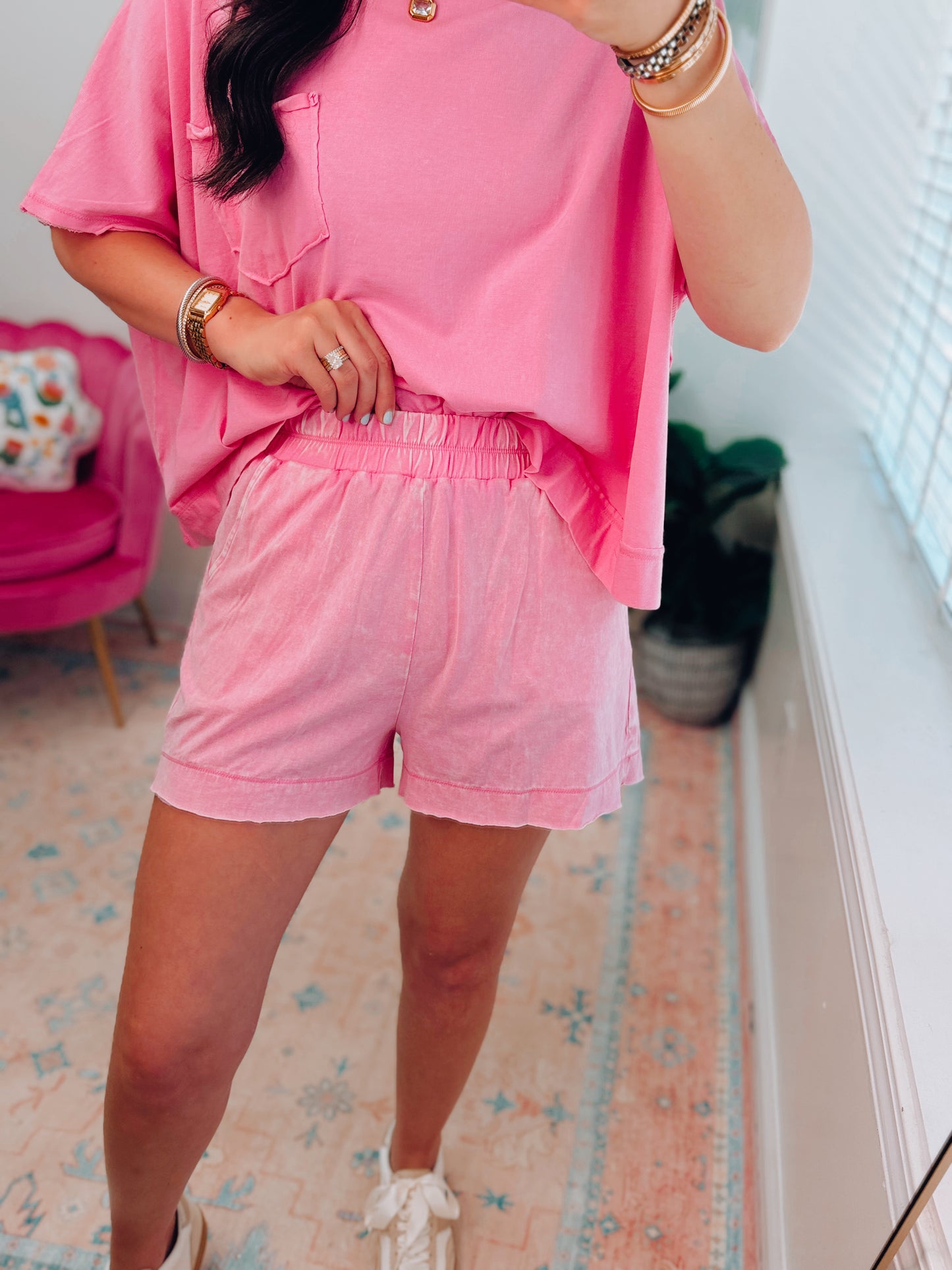 Easy Days Cotton Shorts Set - Pink