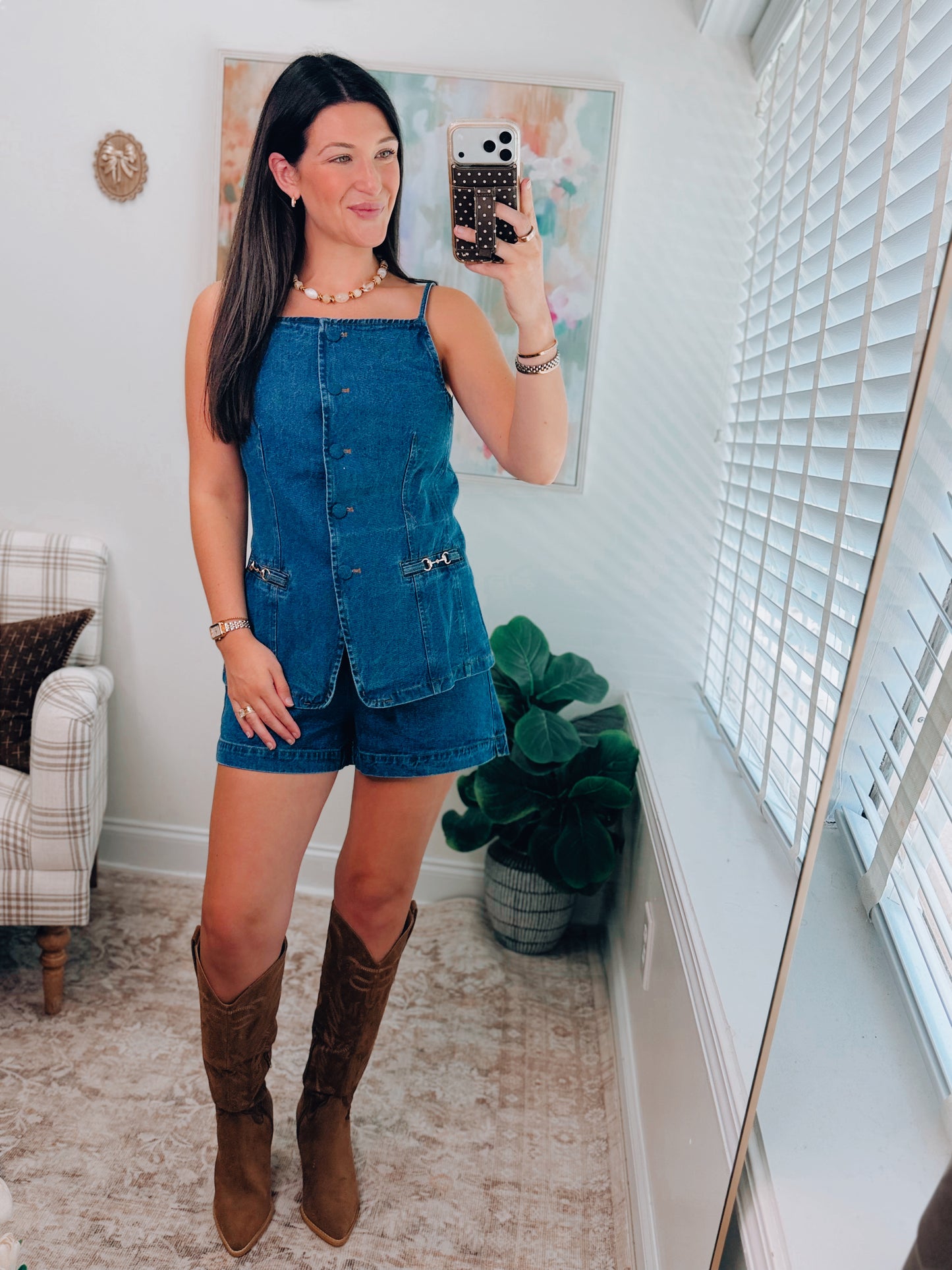 Wren Horsebit Button Denim Top
