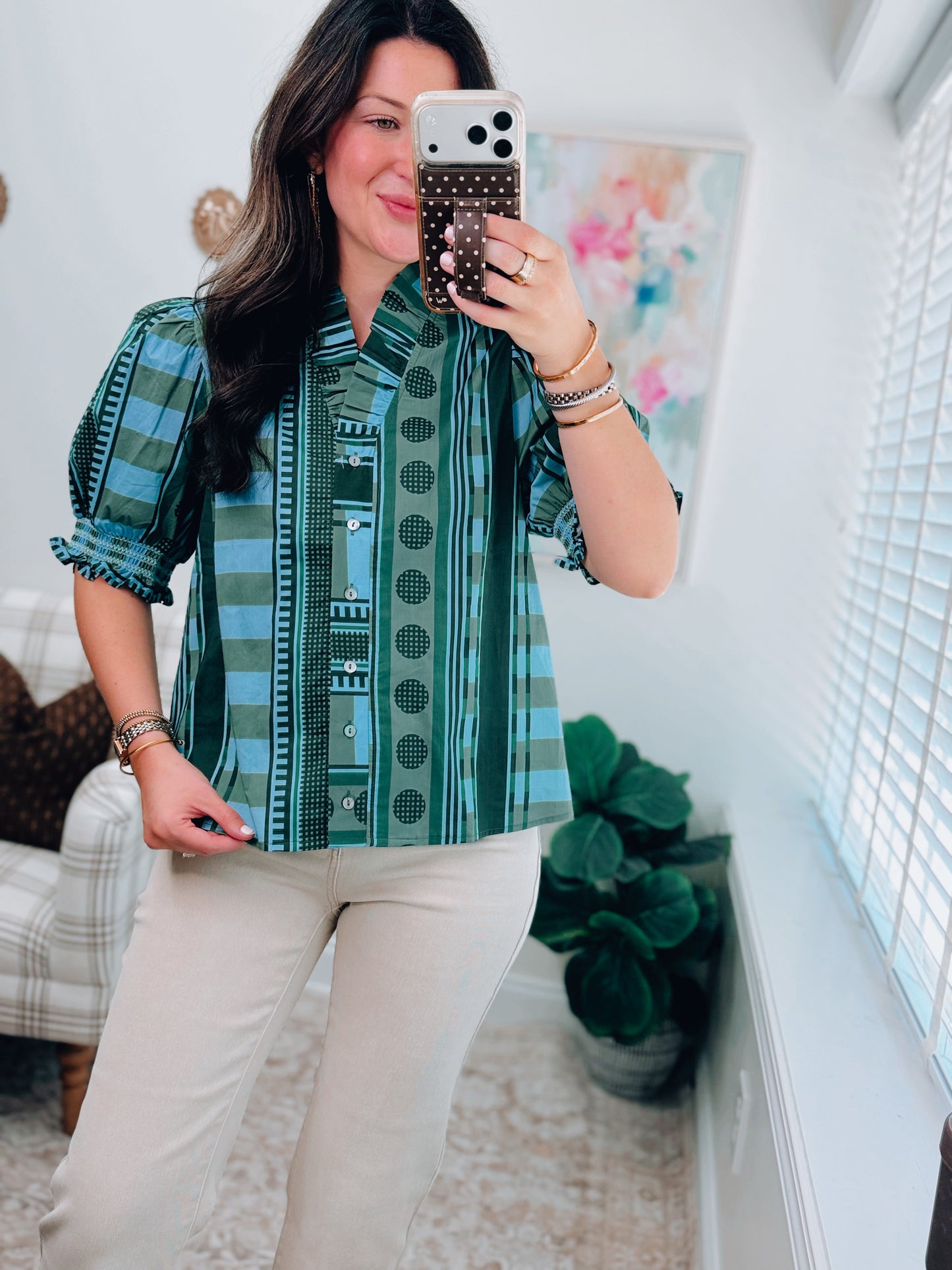 Tate Abstract Color Block Top