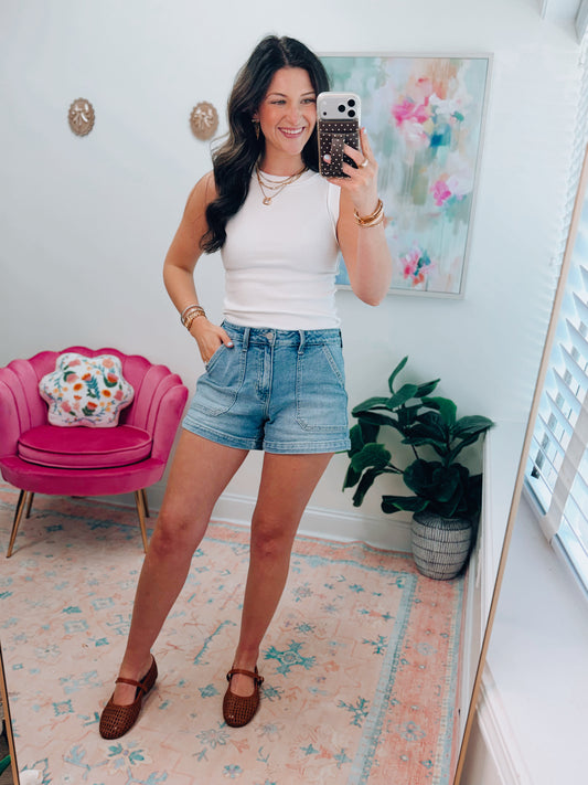 Light Wash Front Pocket Denim