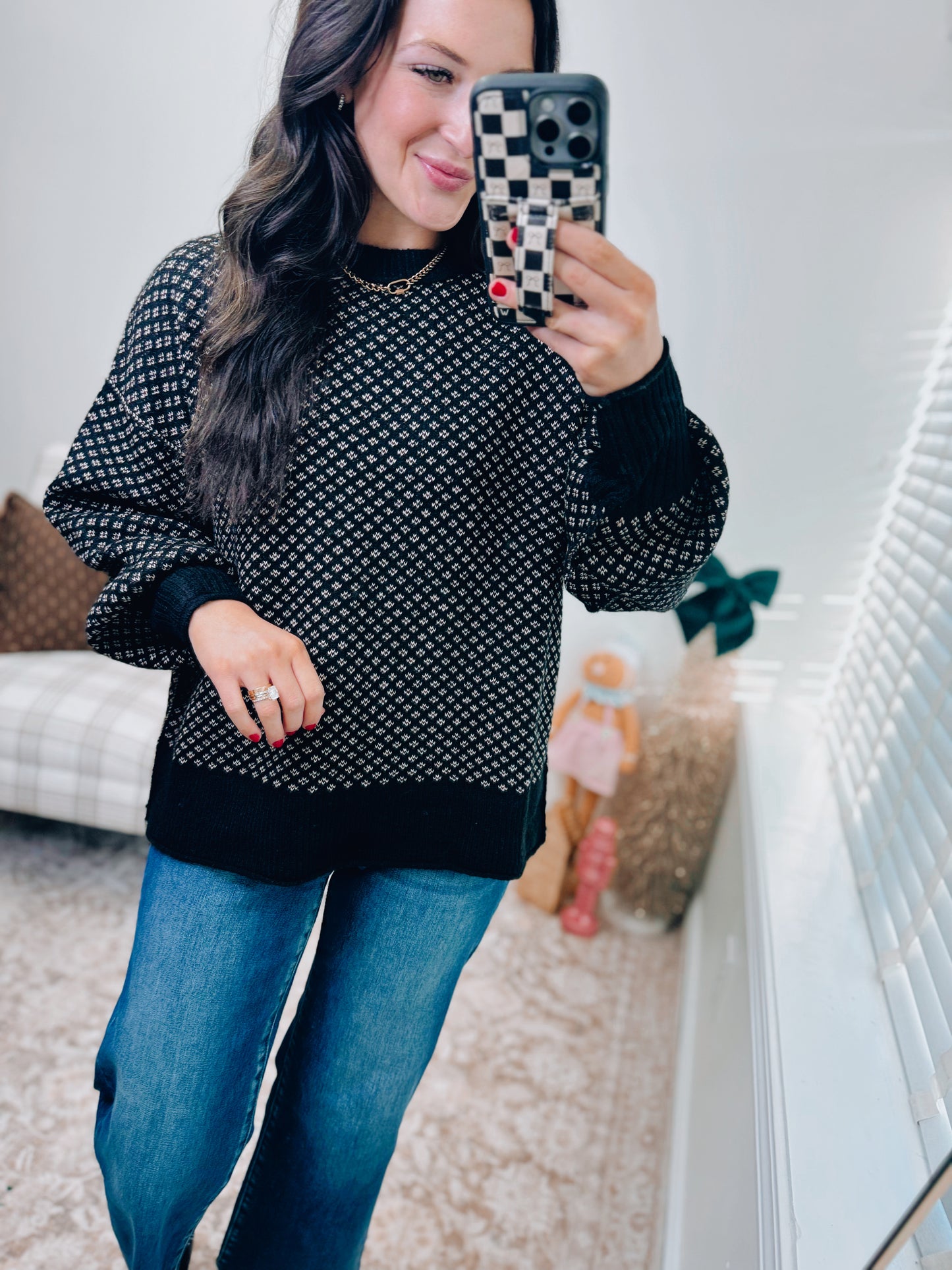 Mini Jacquard Knit Sweater