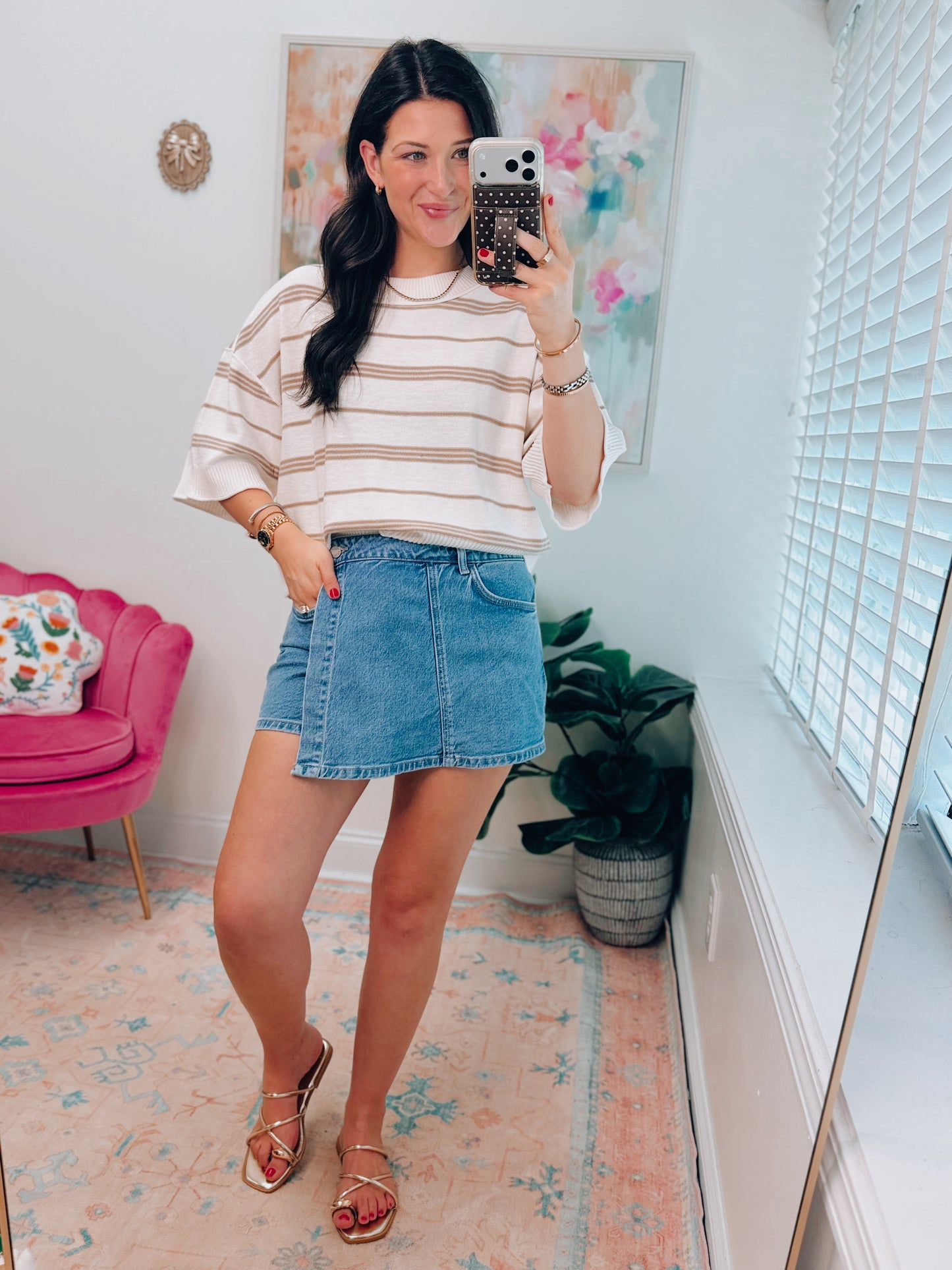 Avery Striped Boxy Knit Top