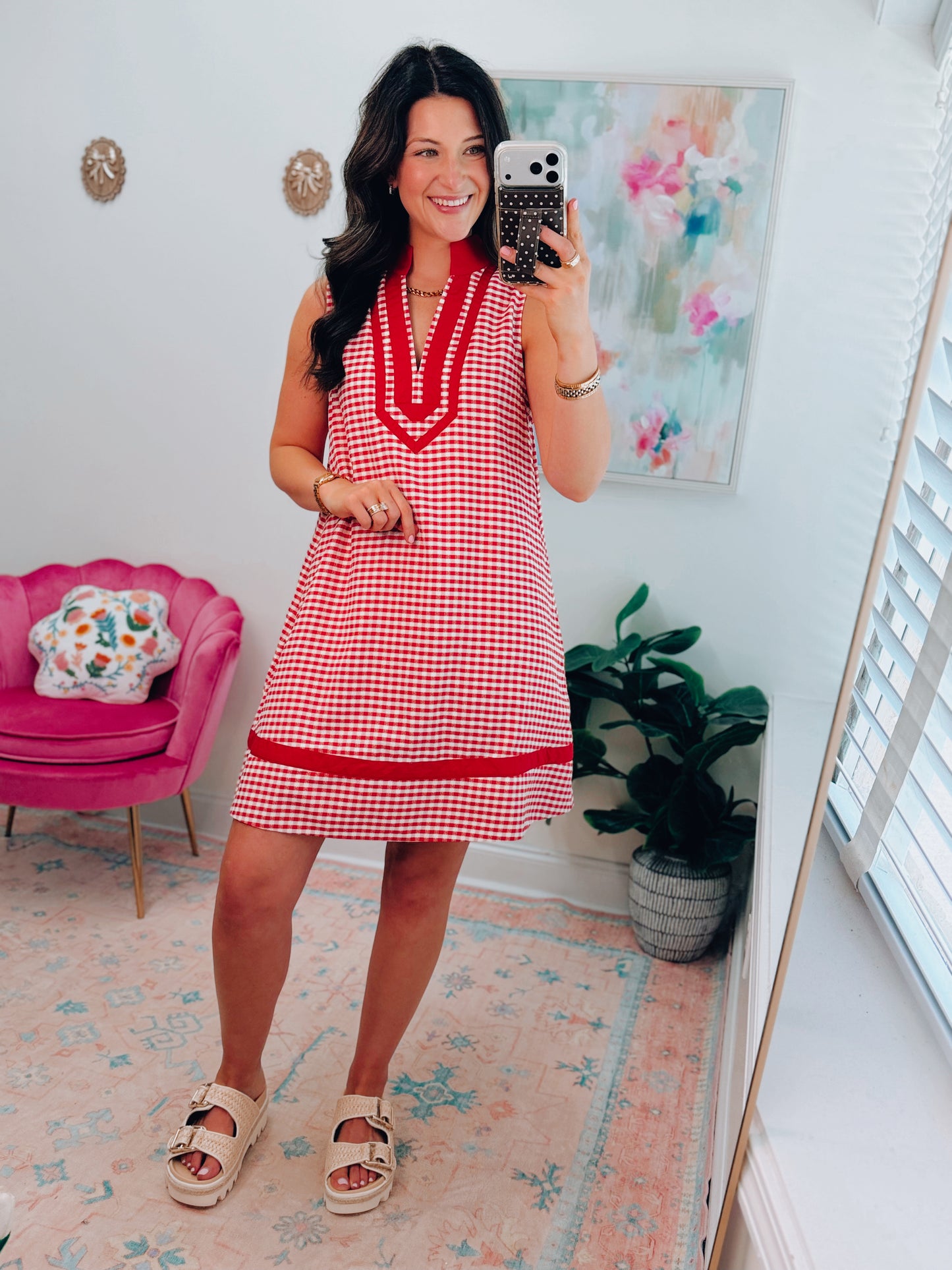 Summer Nights Red Gingham Mini Dress