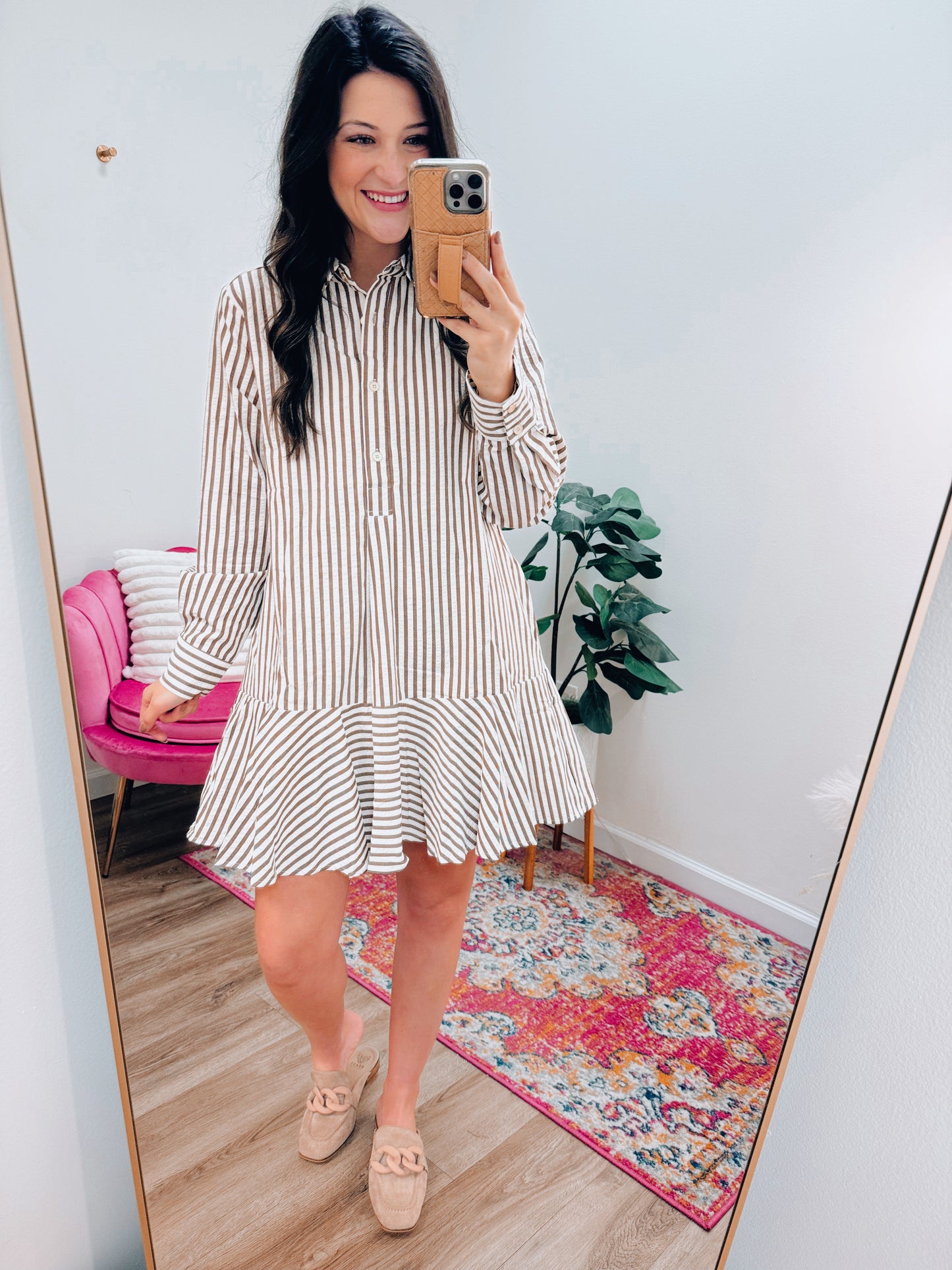 CURVY Chic & Classy Striped Mini Dress