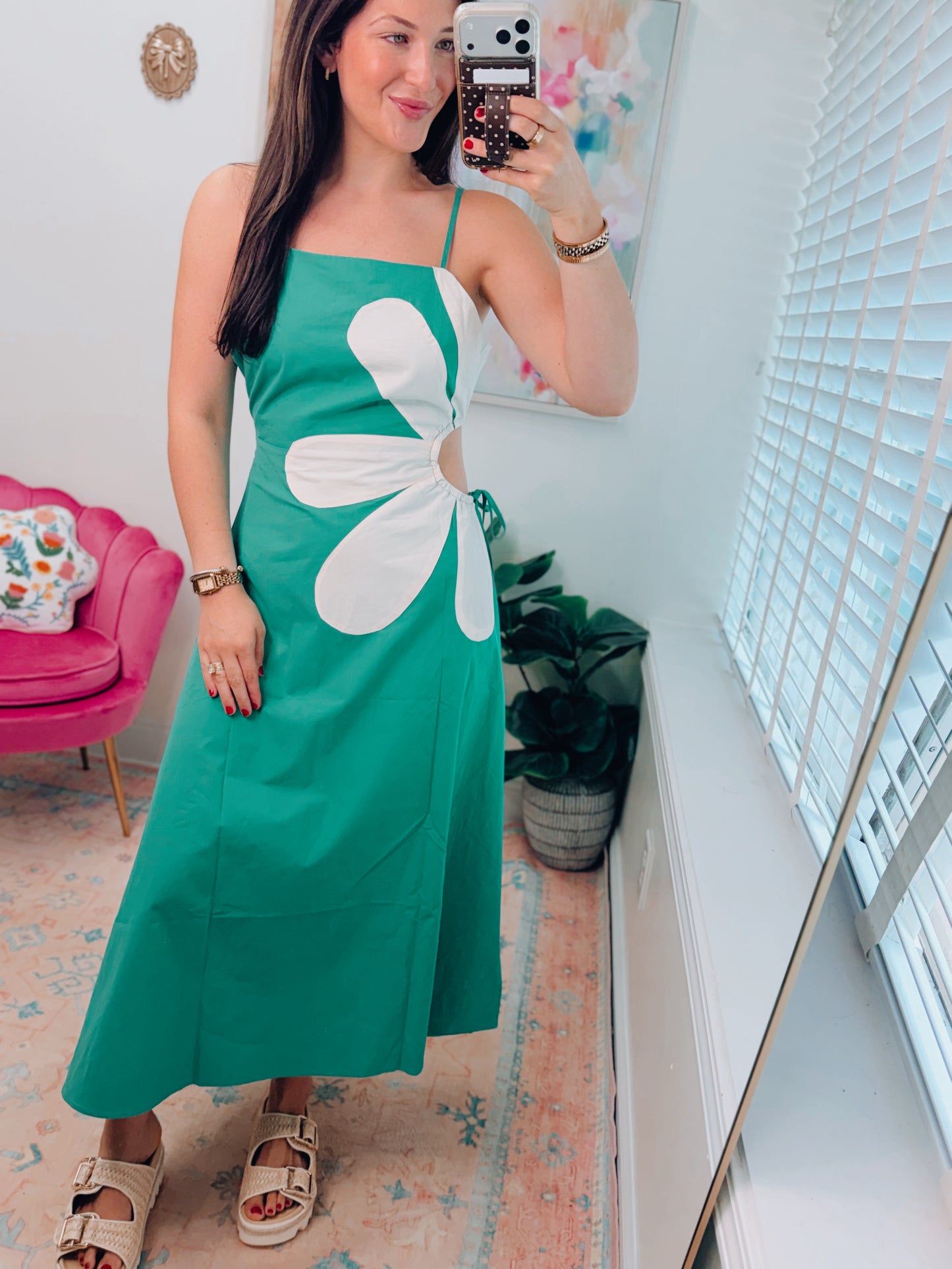 Side Floral Kelly Midi Dress