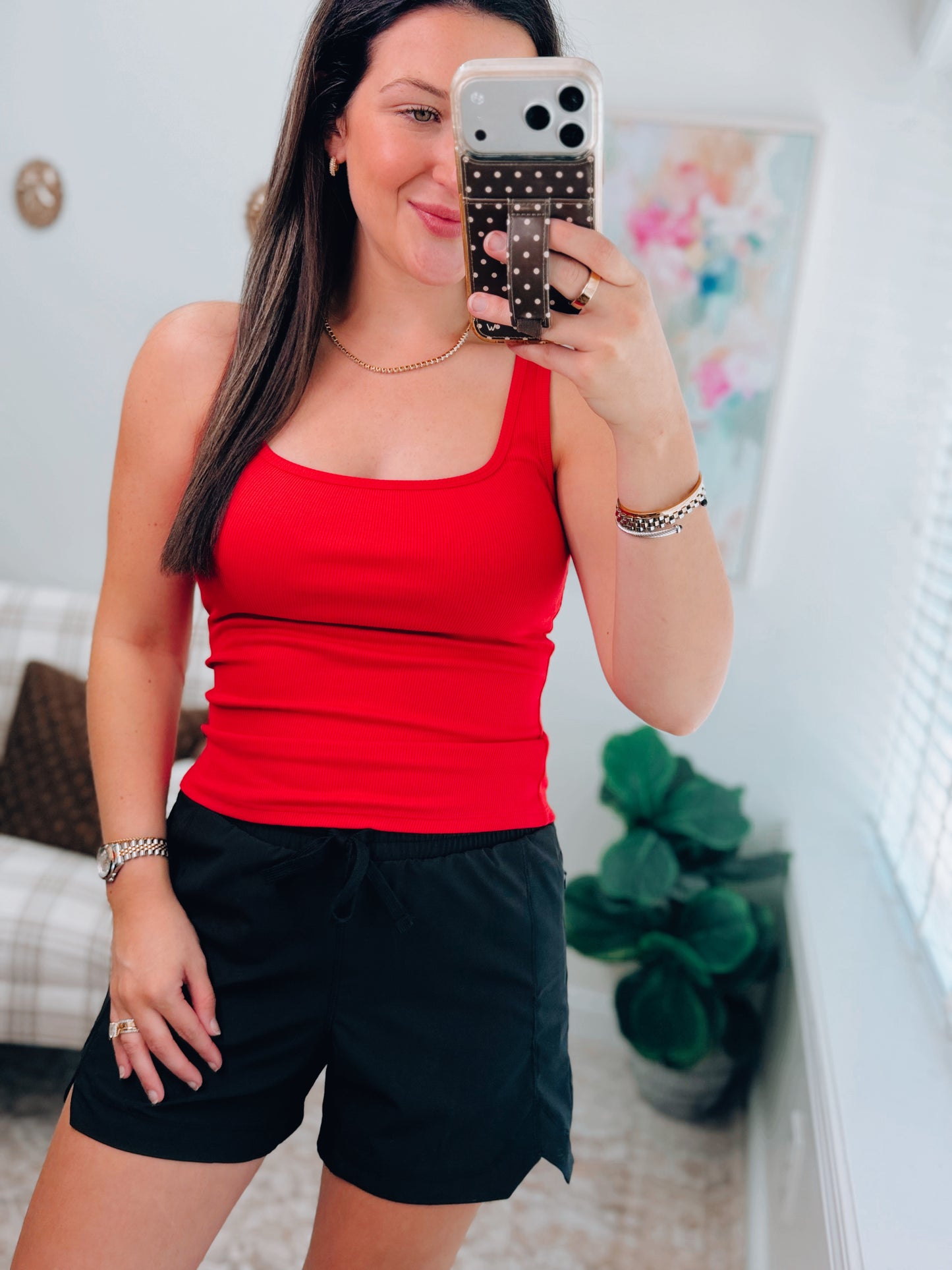 Ruby Red Ribbed Tank