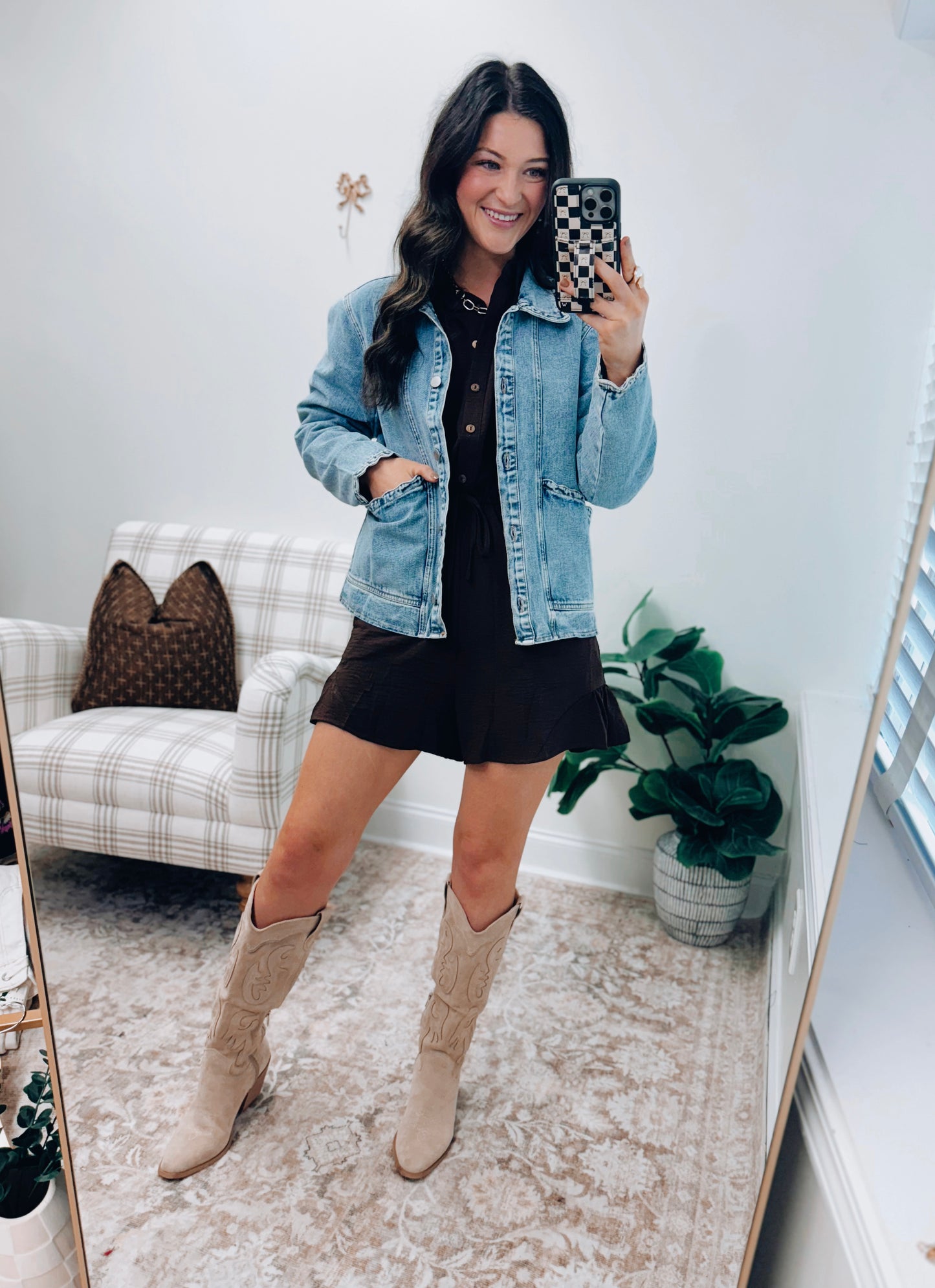 Scallop Trim Denim Jacket