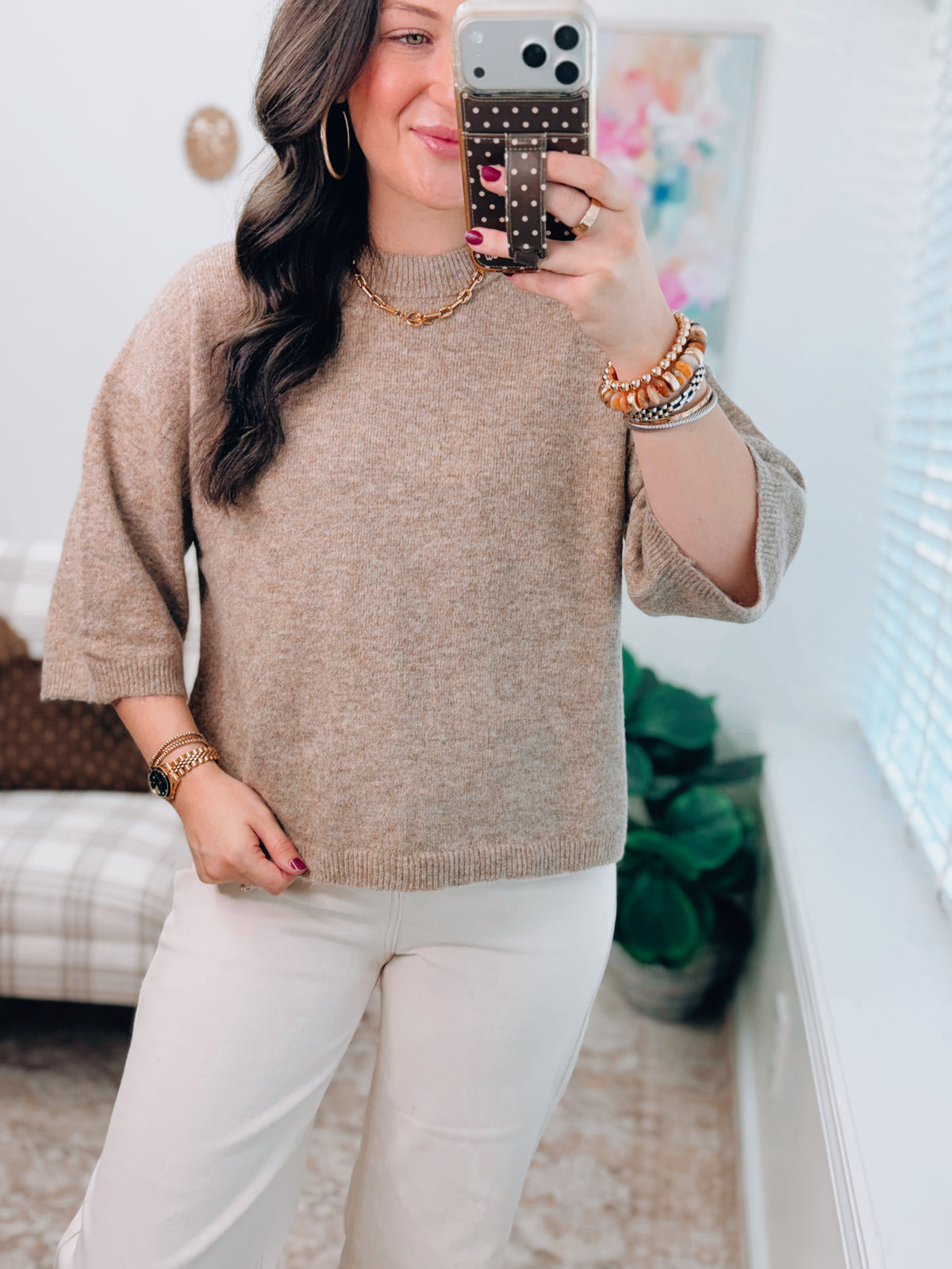 Margot Heather Mocha Sweater Top