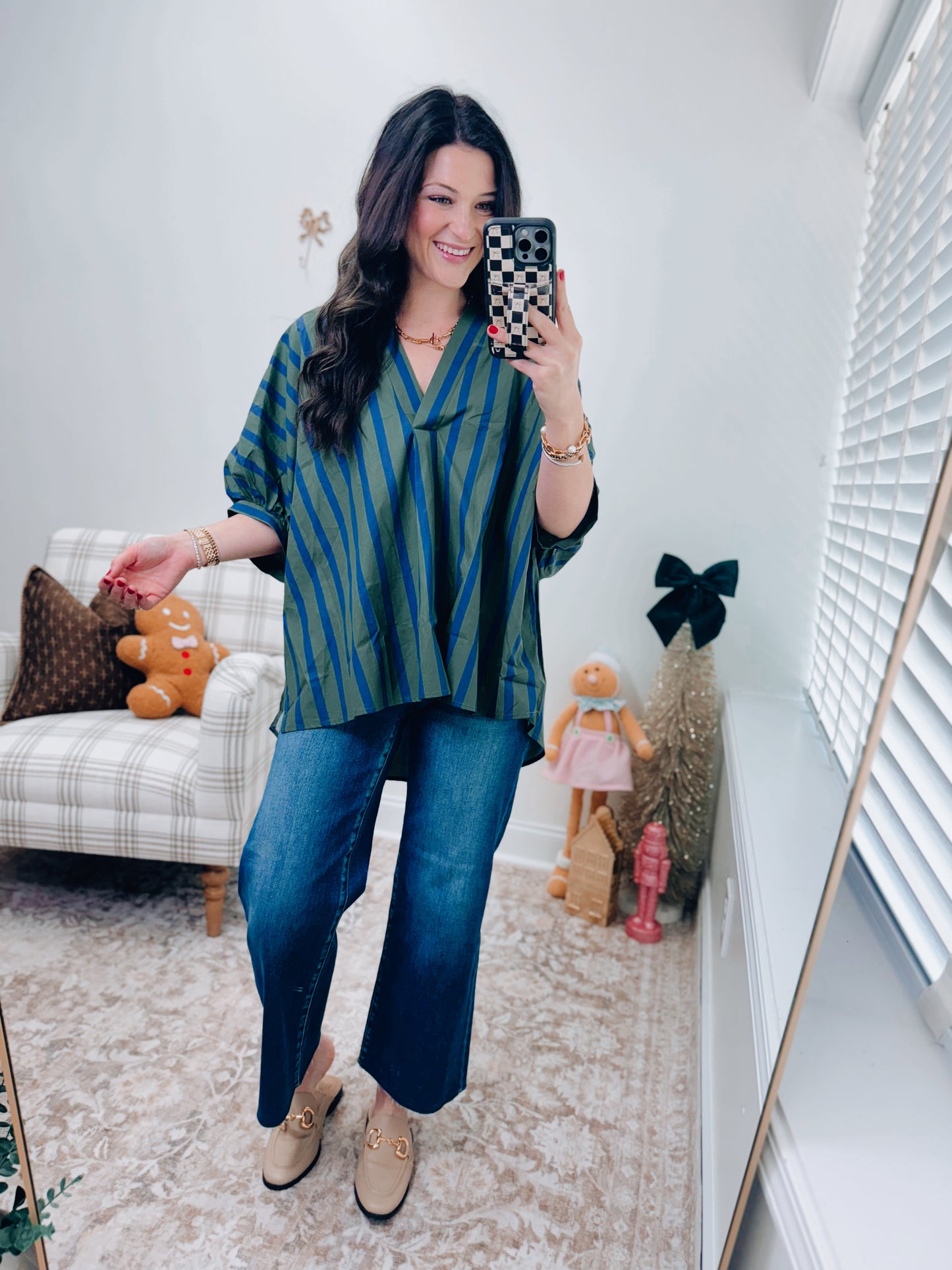 Oversized Hunter Striped Dolman Top