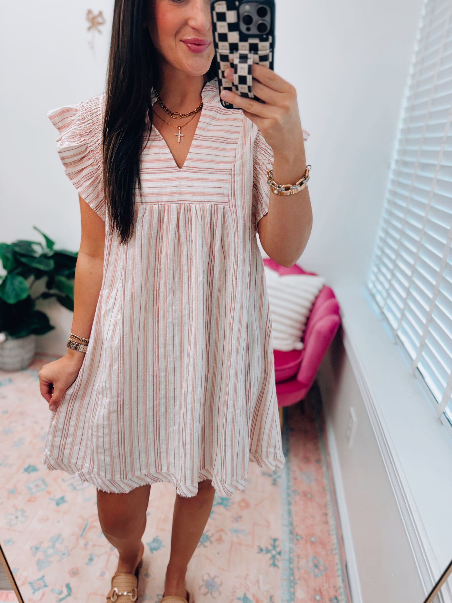 Dakota Striped Linen Mini Dress