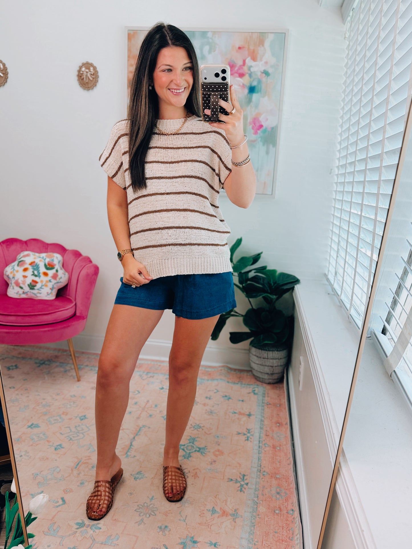 Hues Knit Striped Top