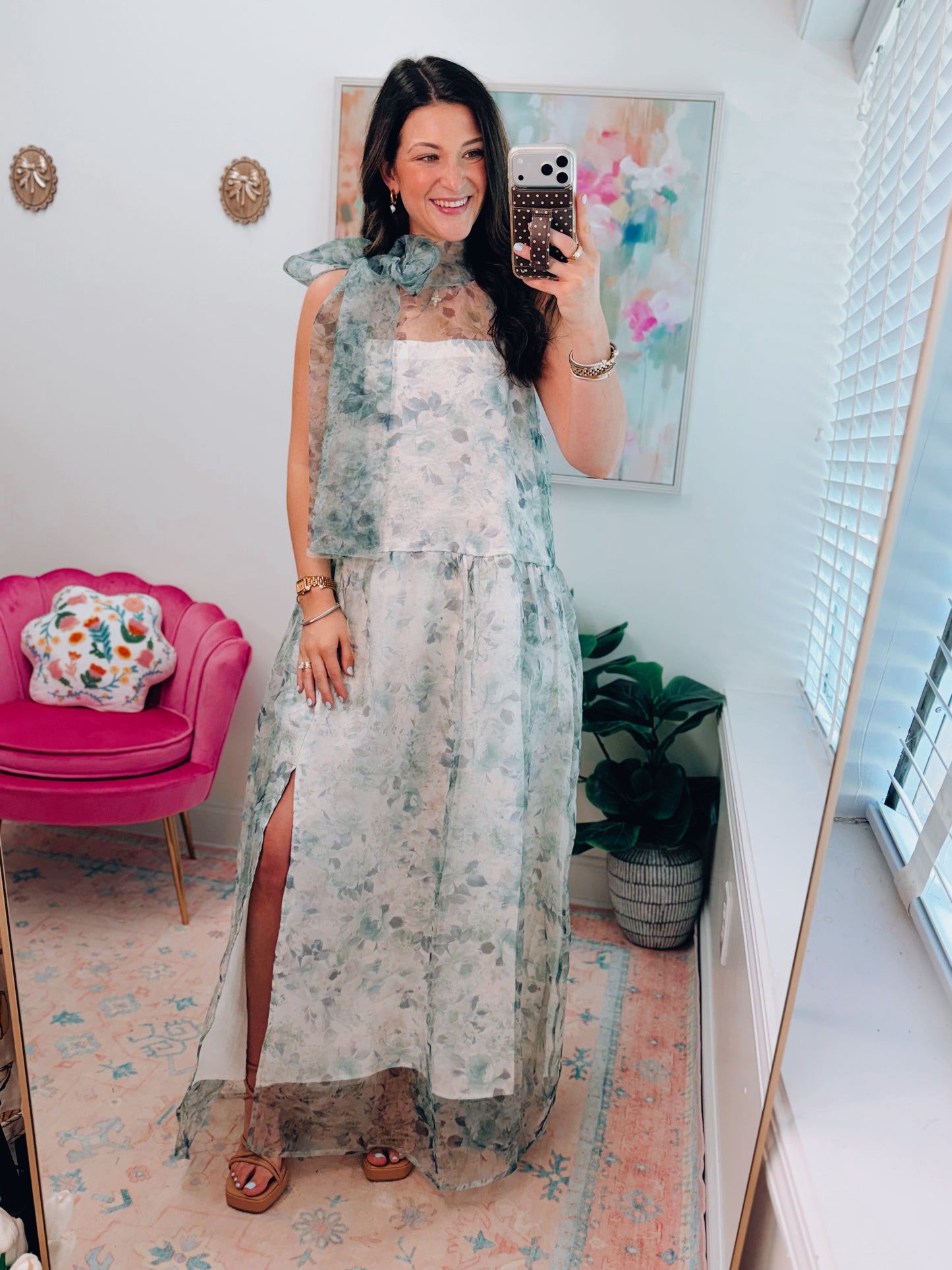 Savannah Sheer Tie Maxi Dress