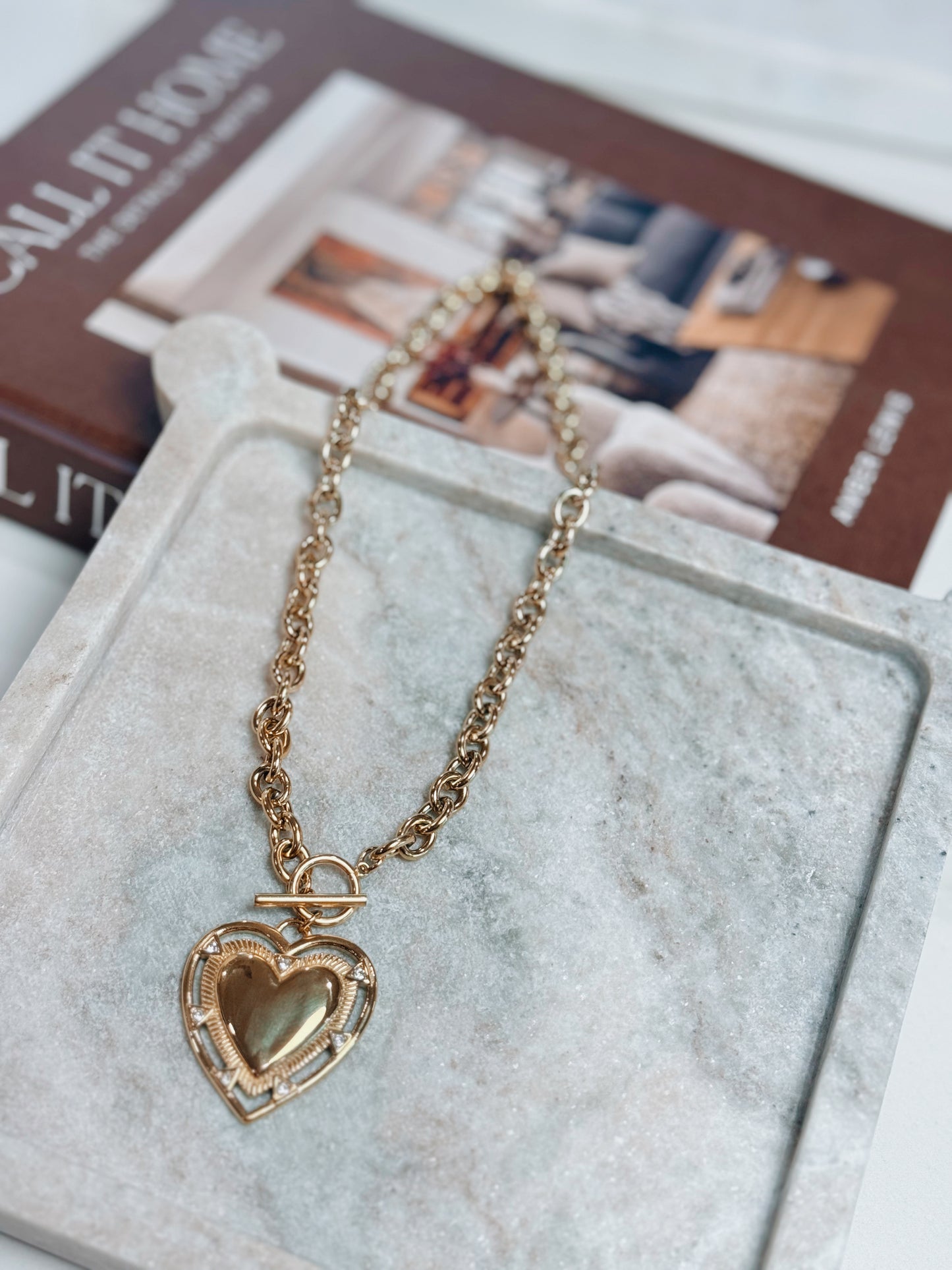Mila Chunky Heart 18k Gold Plated Necklace