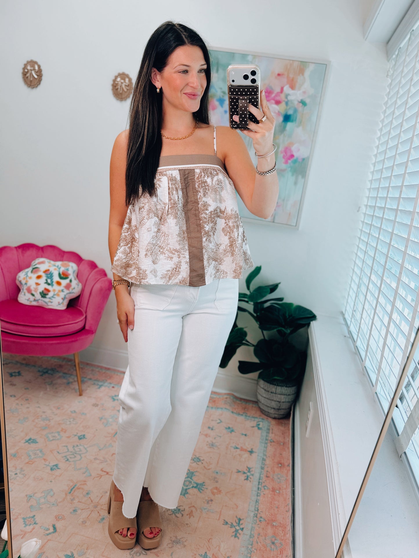 Maple Color Block Strappy Top