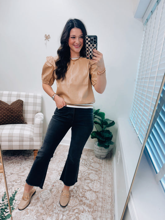 Brielle Faux Leather Top