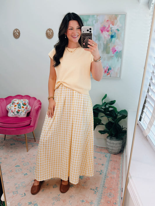 Lennox Yellow Gingham Top + Maxi Dress Combo | RESTOCK