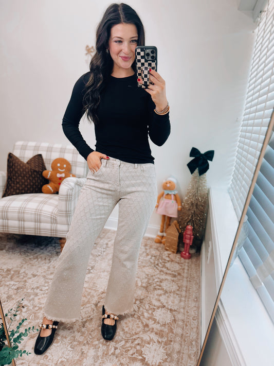 Winter Birch Risen Tummy Control Textured Denim