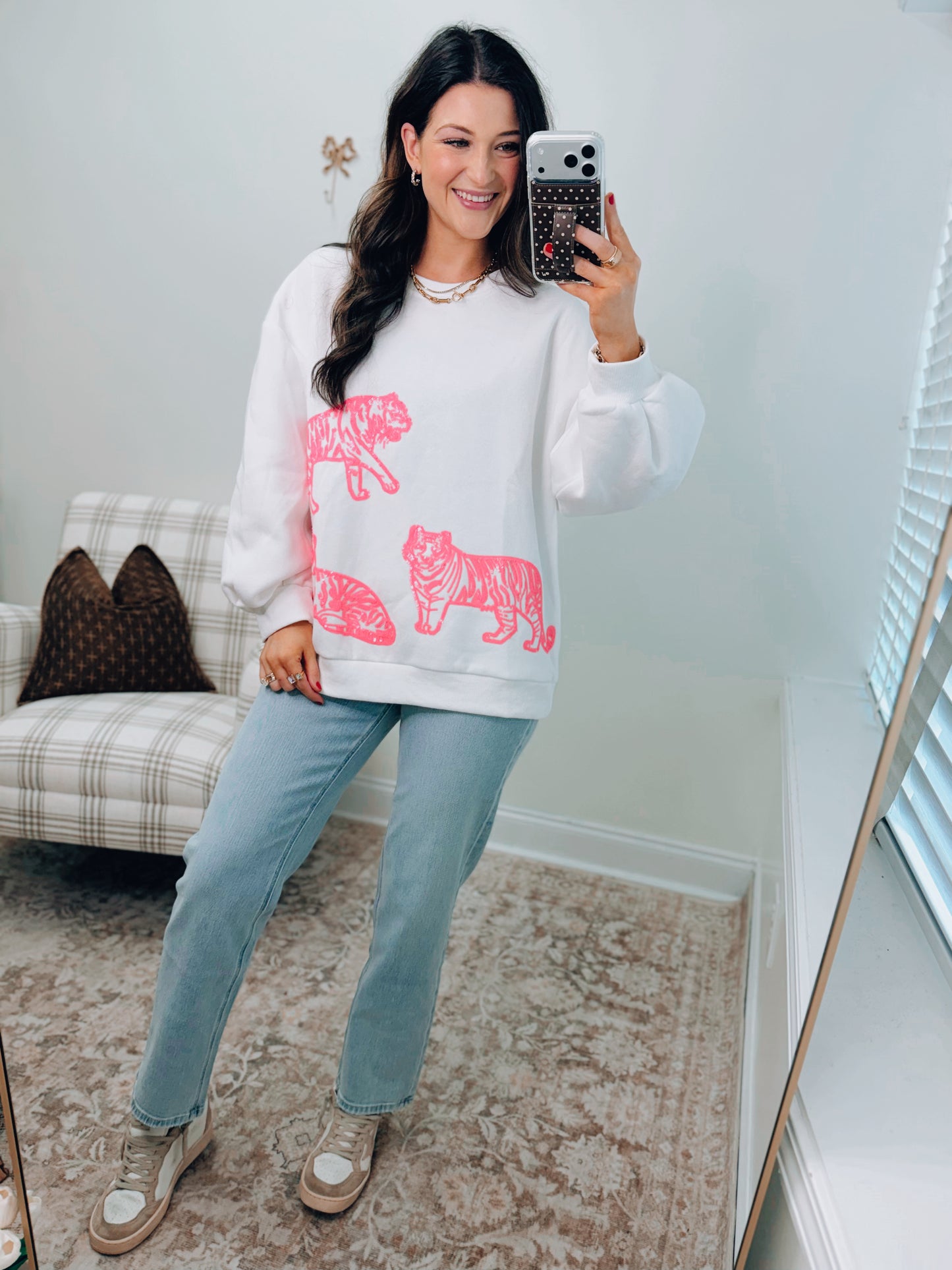 Blake Sequin Tiger Crewneck