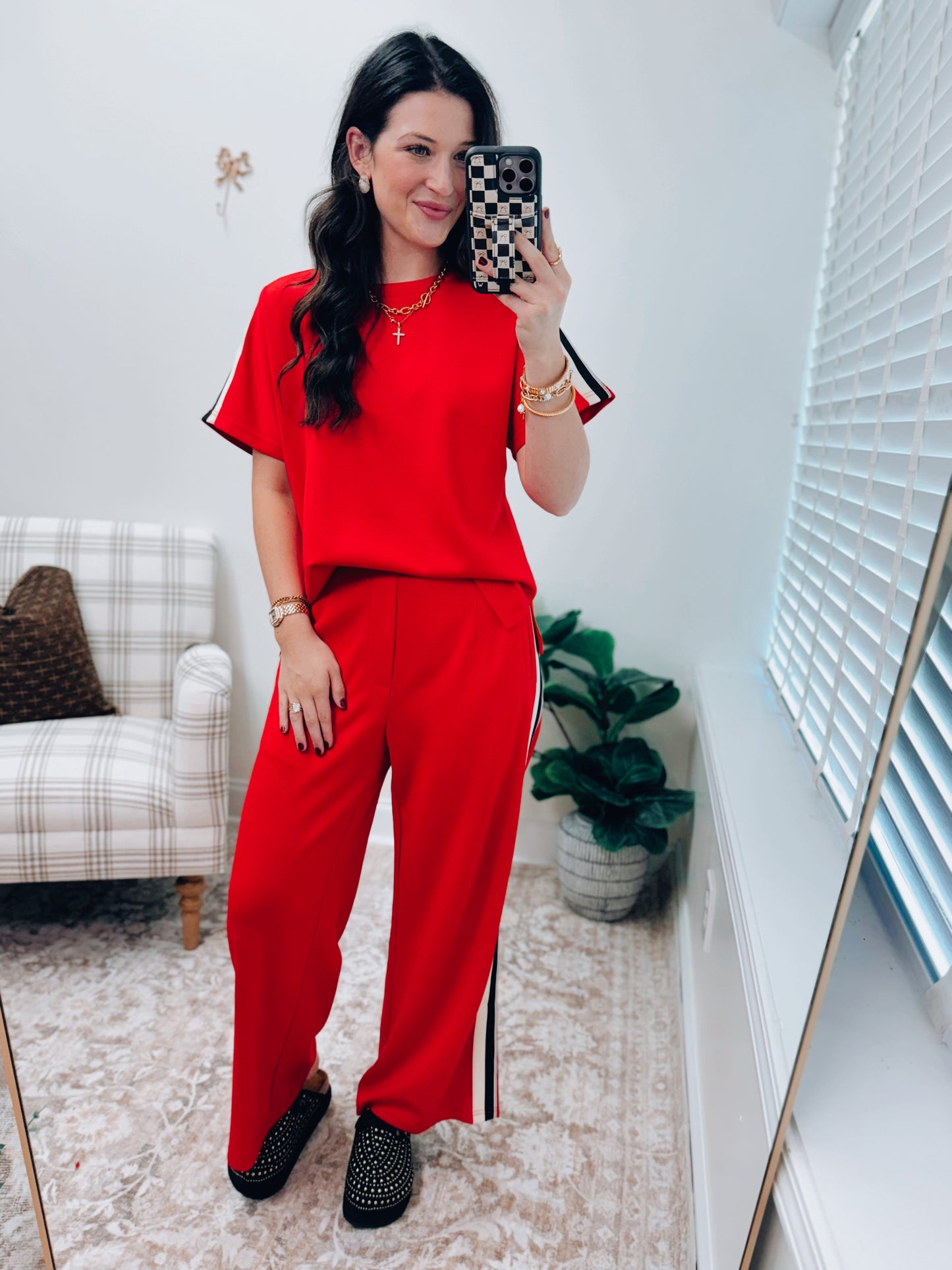 GAMEDAY Red Stripe Pants Set