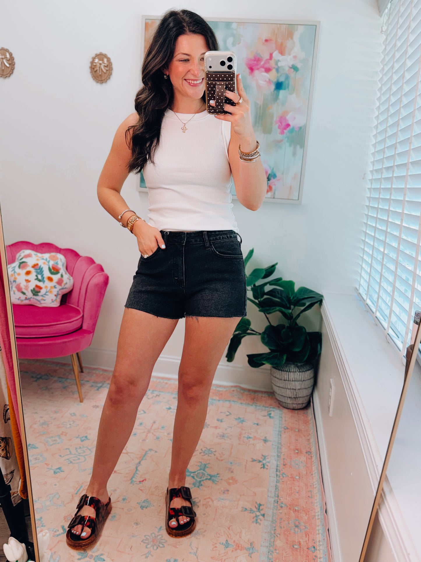 Vintage Black Denim Shorts