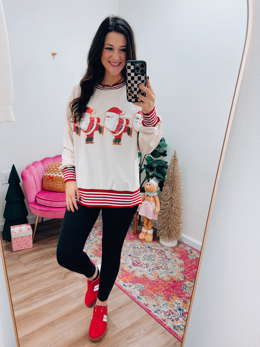 Santa Sequin Corduroy Top