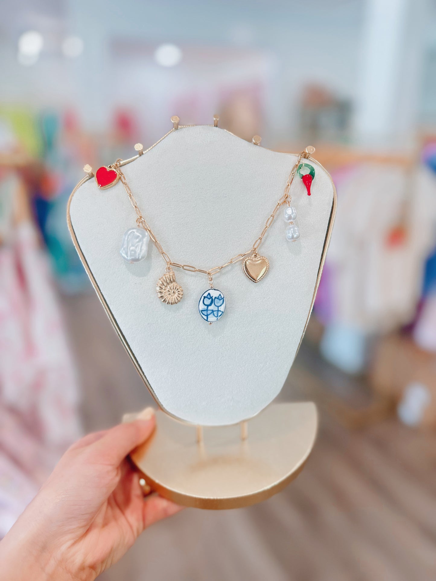 18k Gold Plated Beach Charm Necklace