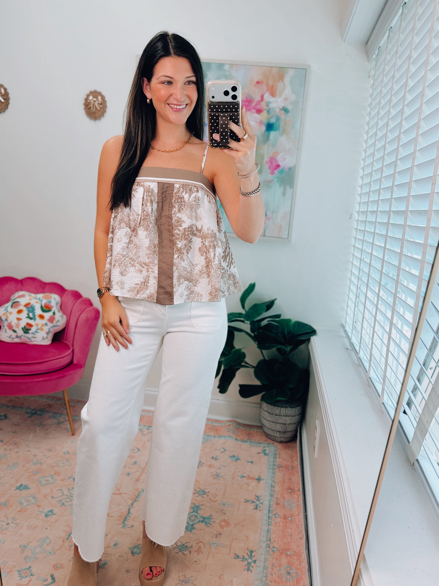 Maple Color Block Strappy Top