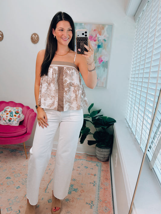Maple Color Block Strappy Top