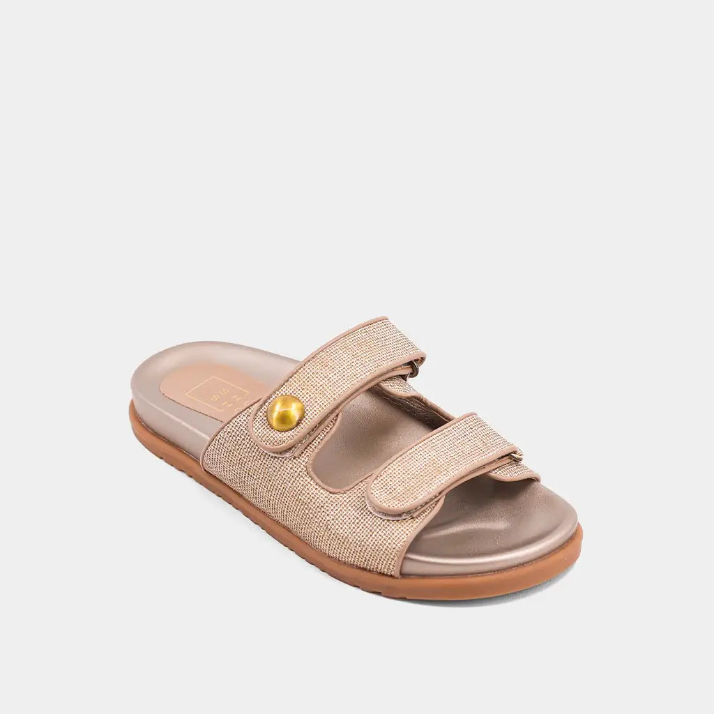 Blair Gold Double Strap Sandals