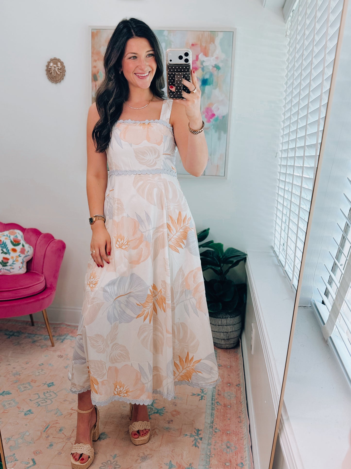 Palm Beach Scallop Midi Dress