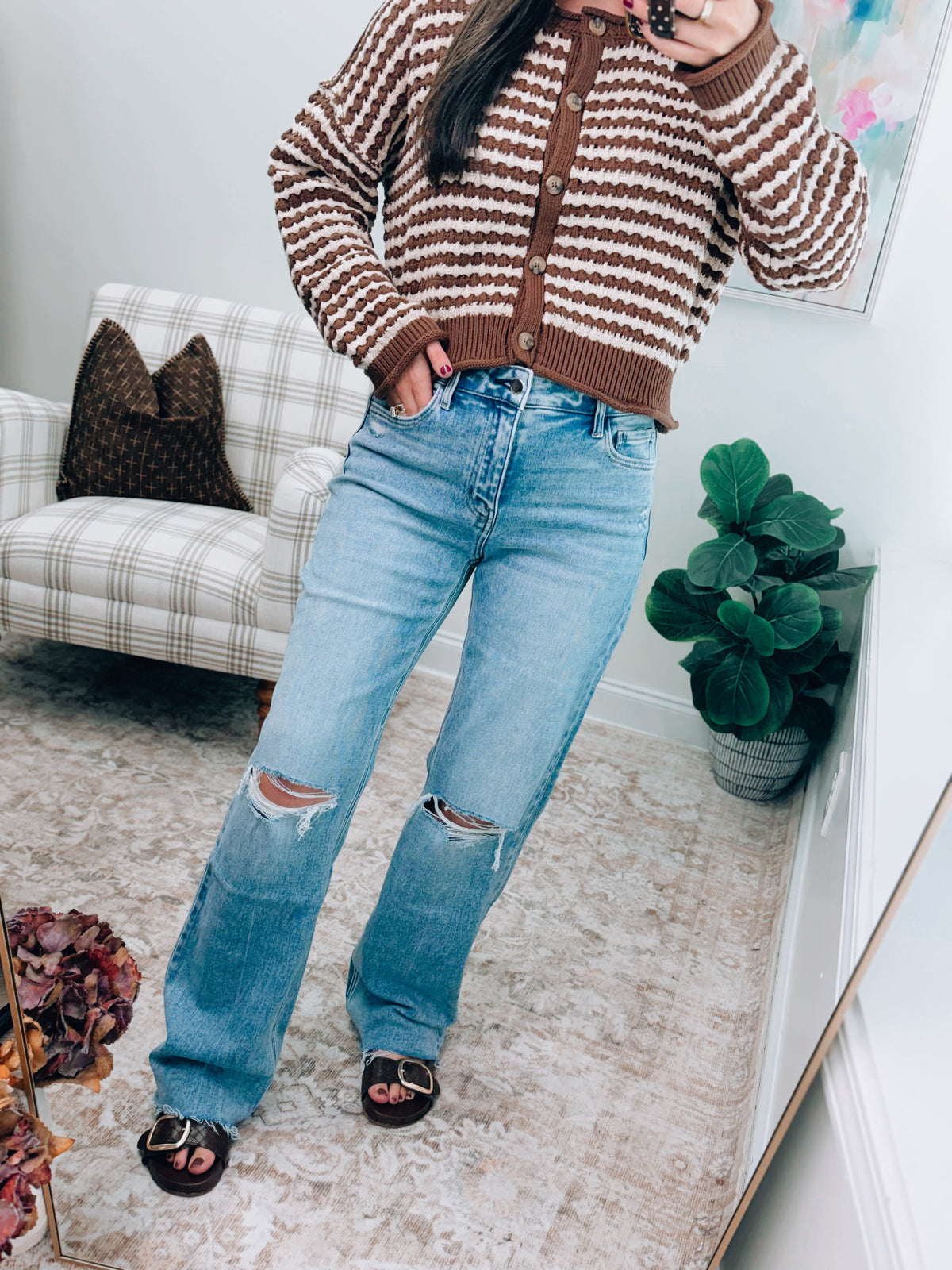 Glory HR Light-Wash Long Denim