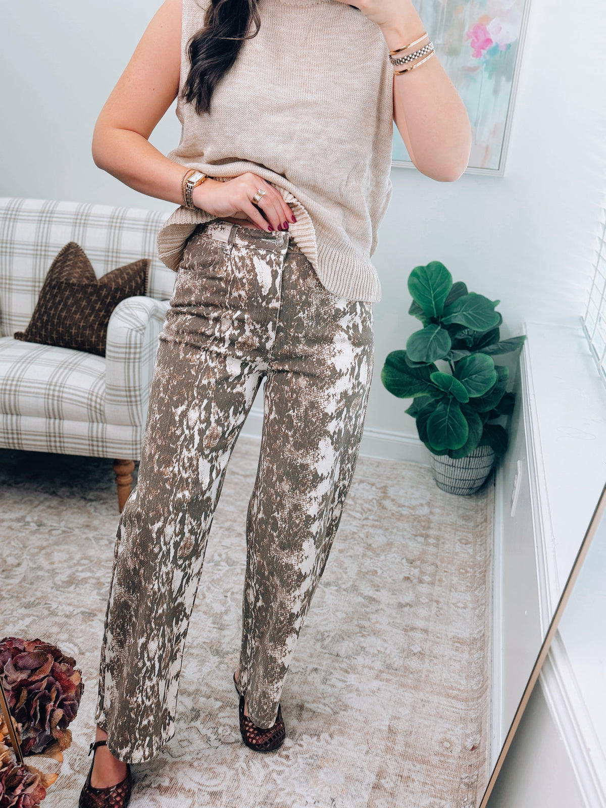 Lennox Snakeskin Wide Leg Denim