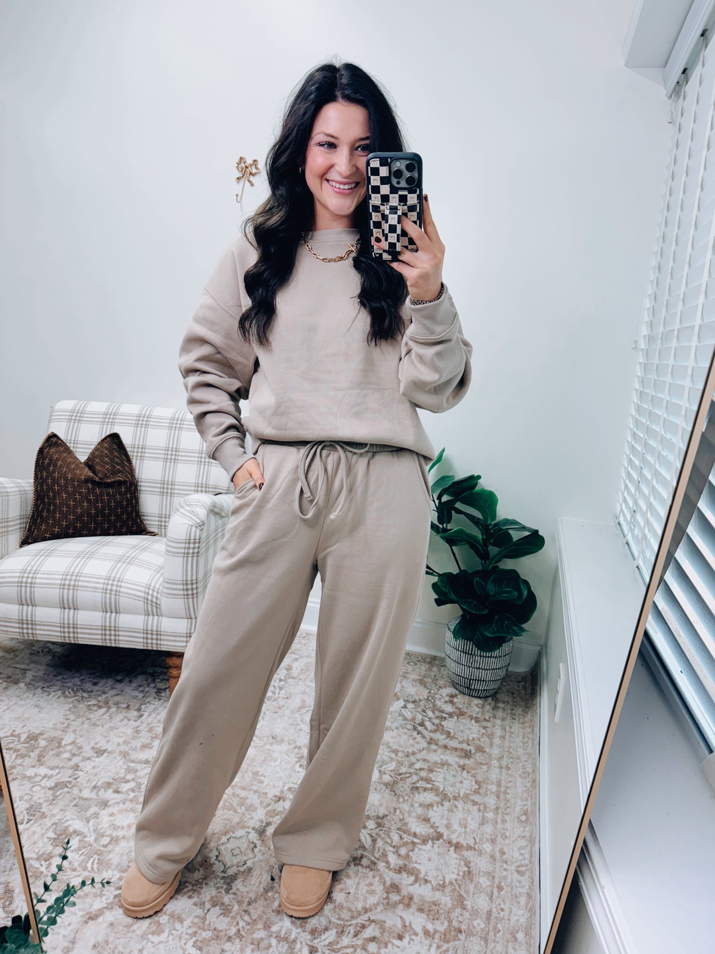DOORBUSTER Crewneck Comfy Pants Set - Ash Mocha