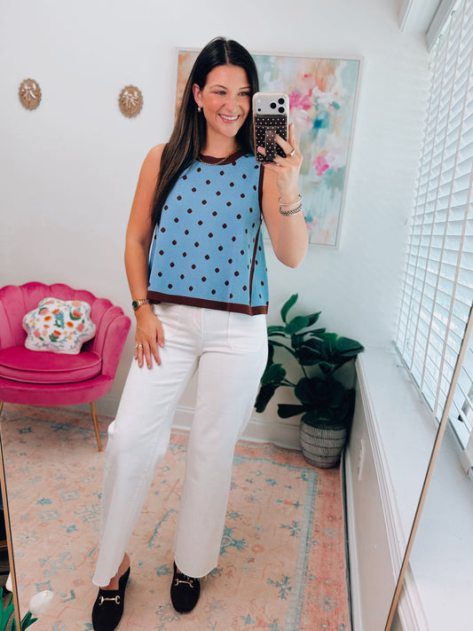 Copper Polka Dot Flow Top