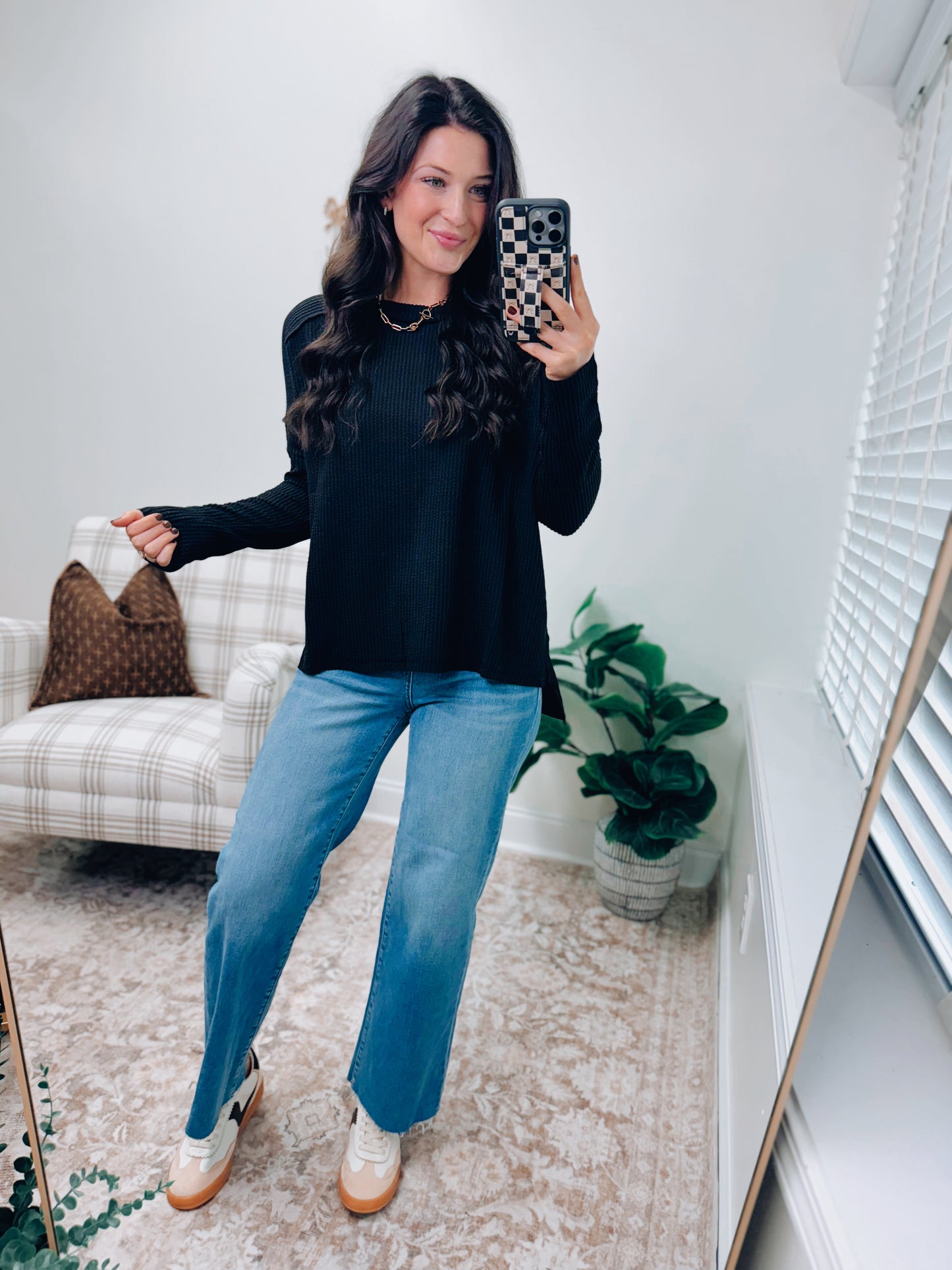 CURVY | DOORBUSTER Laci Ribbed Top - Black